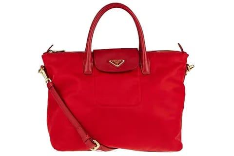 Prada Shopping Tote Tessuto Red
