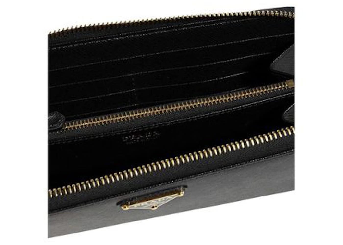 Prada Zip Around Wallet Large Black