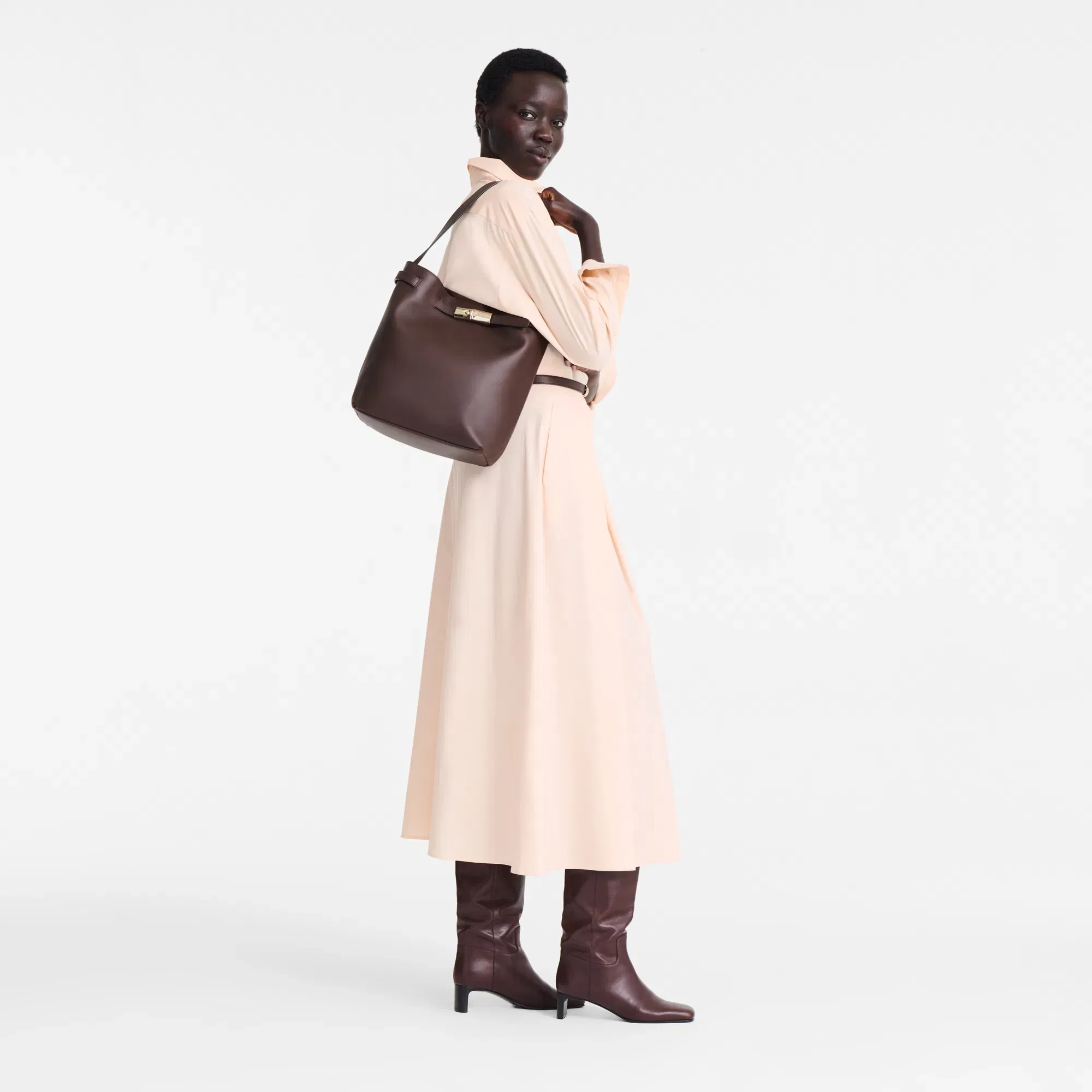Longchamp Le Smart Shoulder Mocha