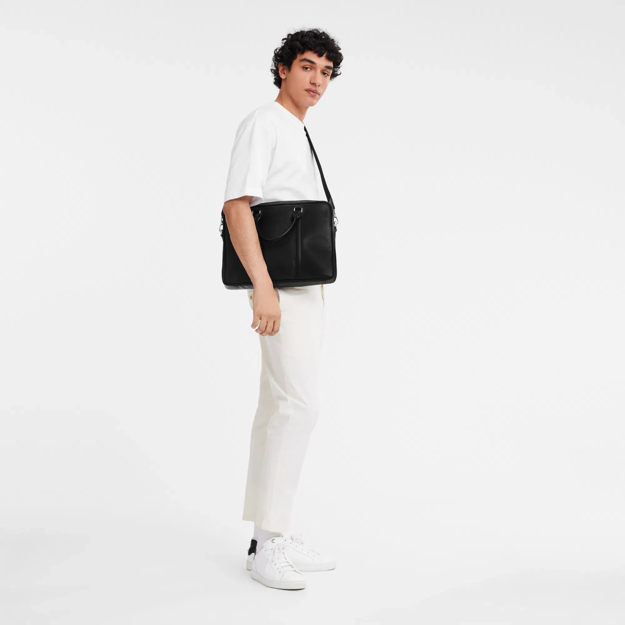 Longchamp Le Foulonne M Briefcase Black