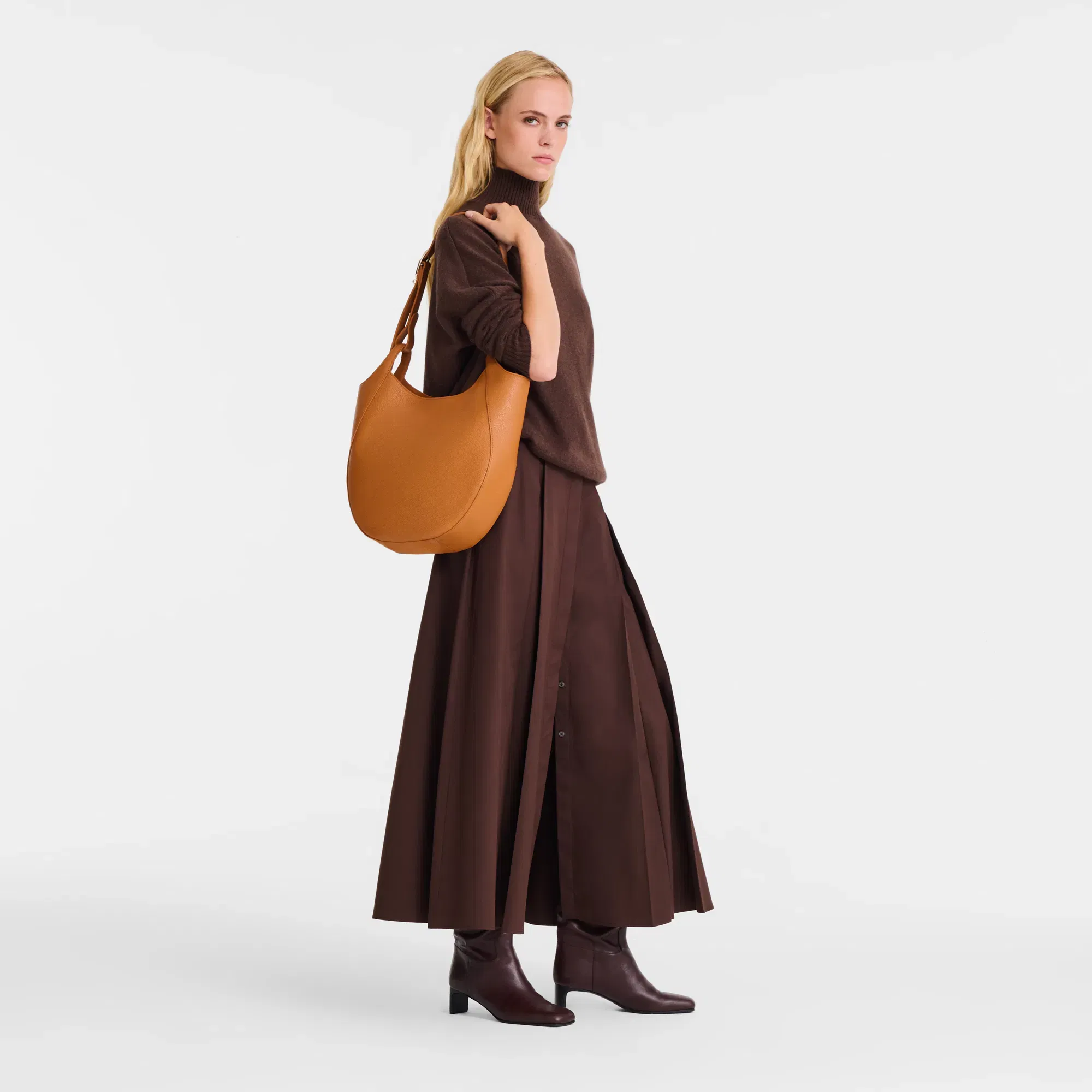 Longchamp Le Foulonne L Hobo Amber