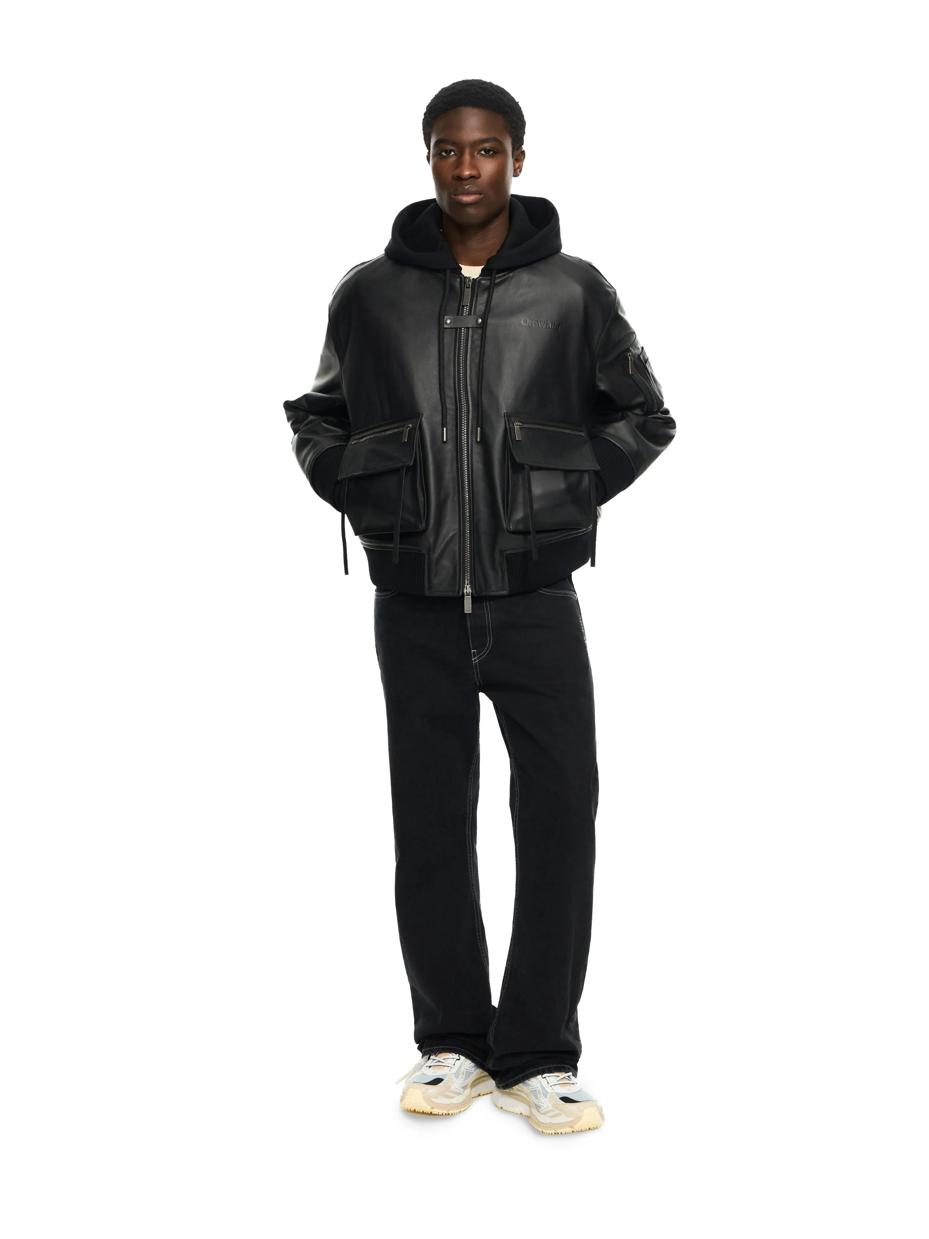Off White Book Fleece Hoodie Bomber