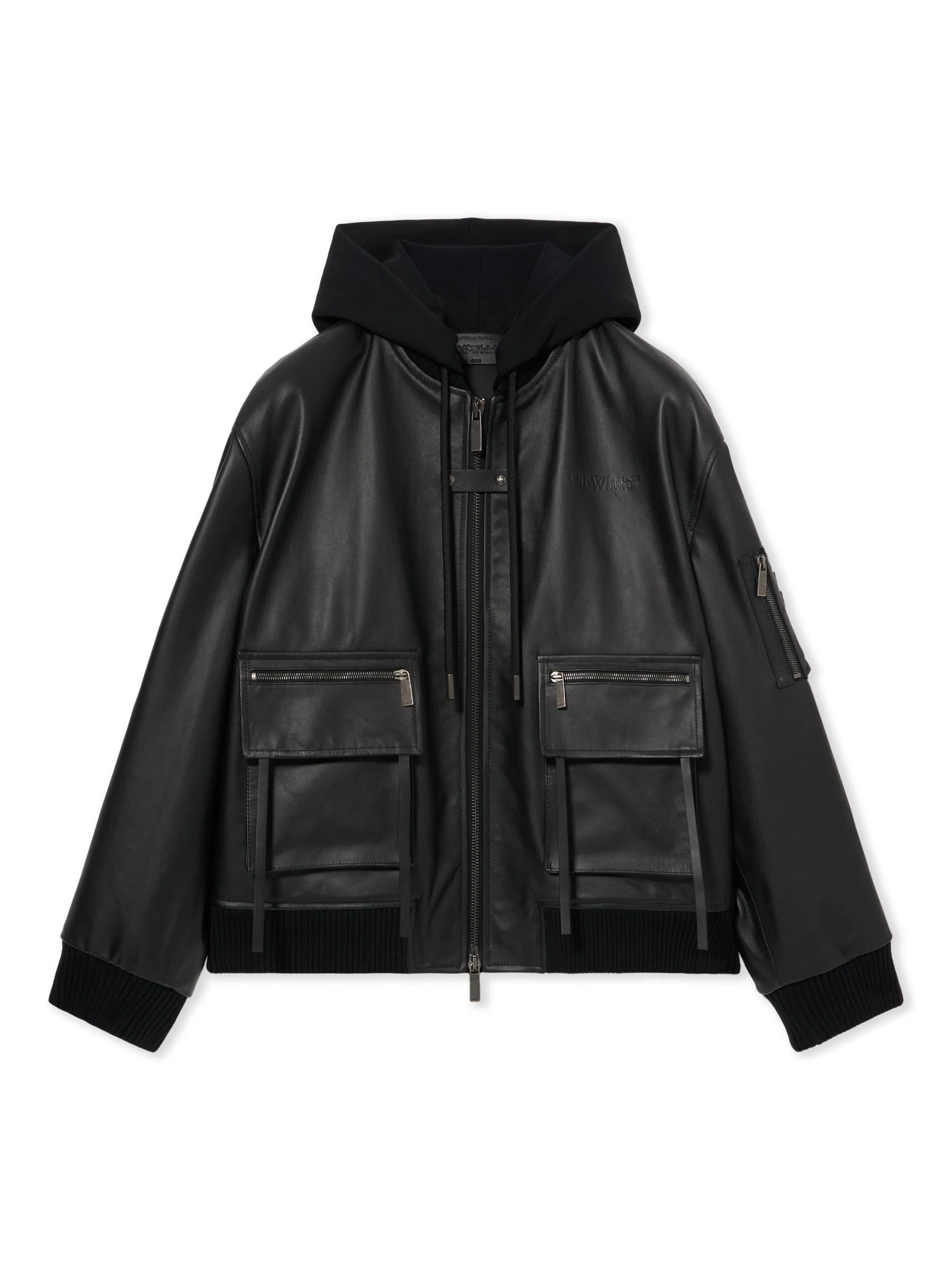Off White Book Fleece Hoodie Bomber