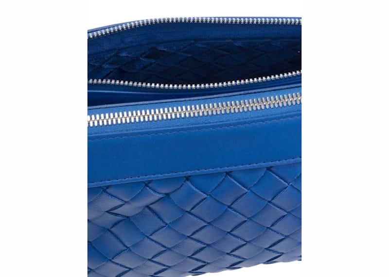 Bottega Veneta Intrecciato Duo Crossbody Cobalt Blue