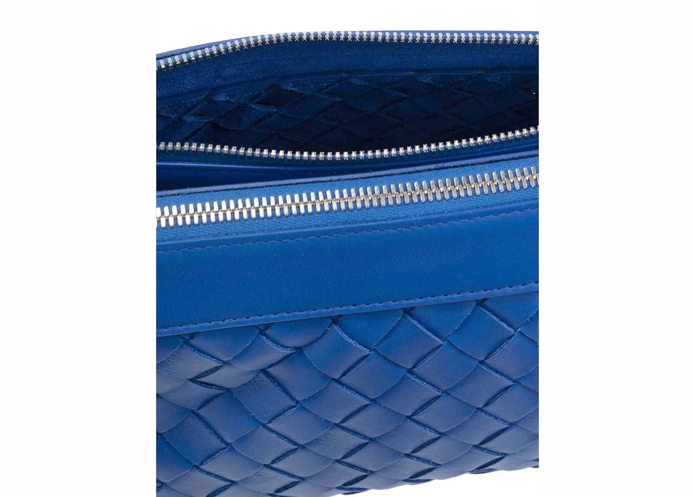 Bottega Veneta Intrecciato Duo Crossbody Cobalt Blue