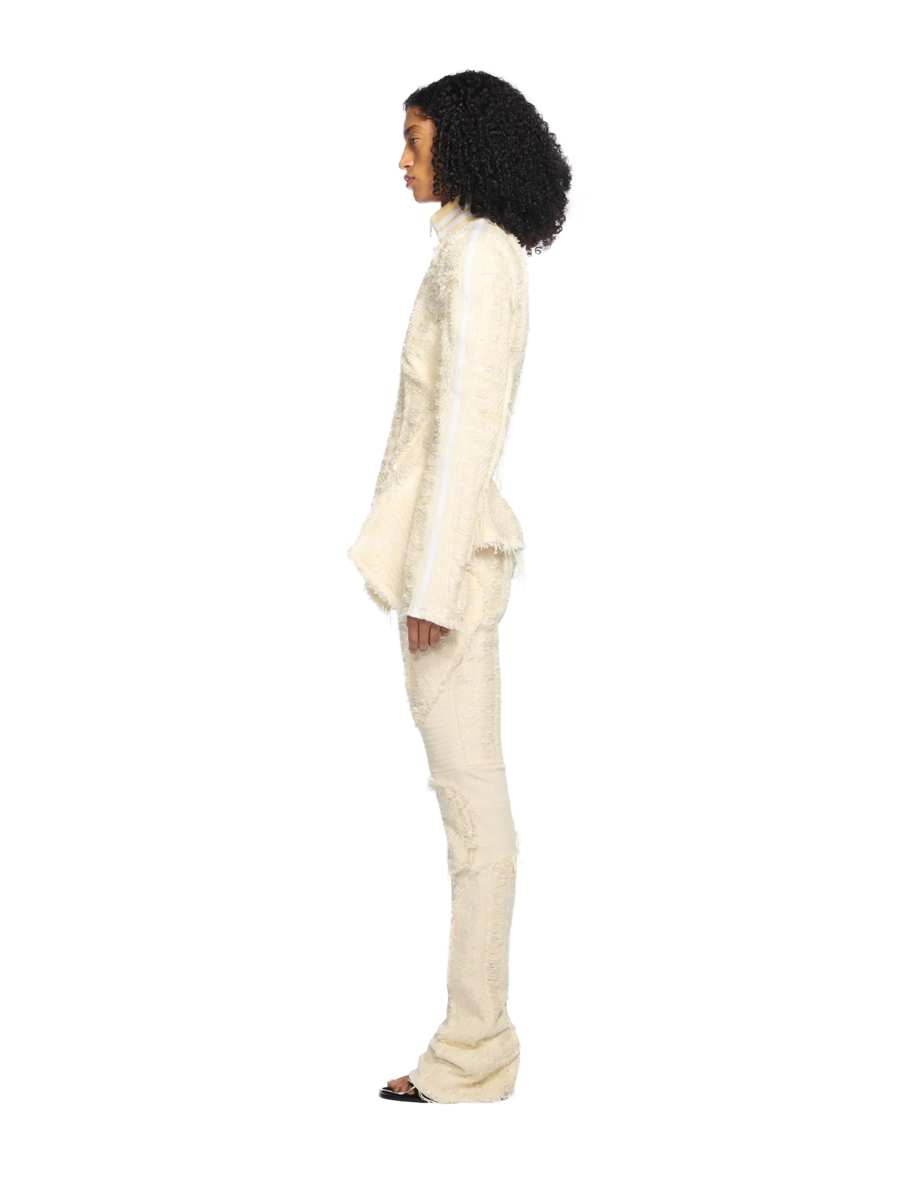Off White Tweed Peplum Jacket