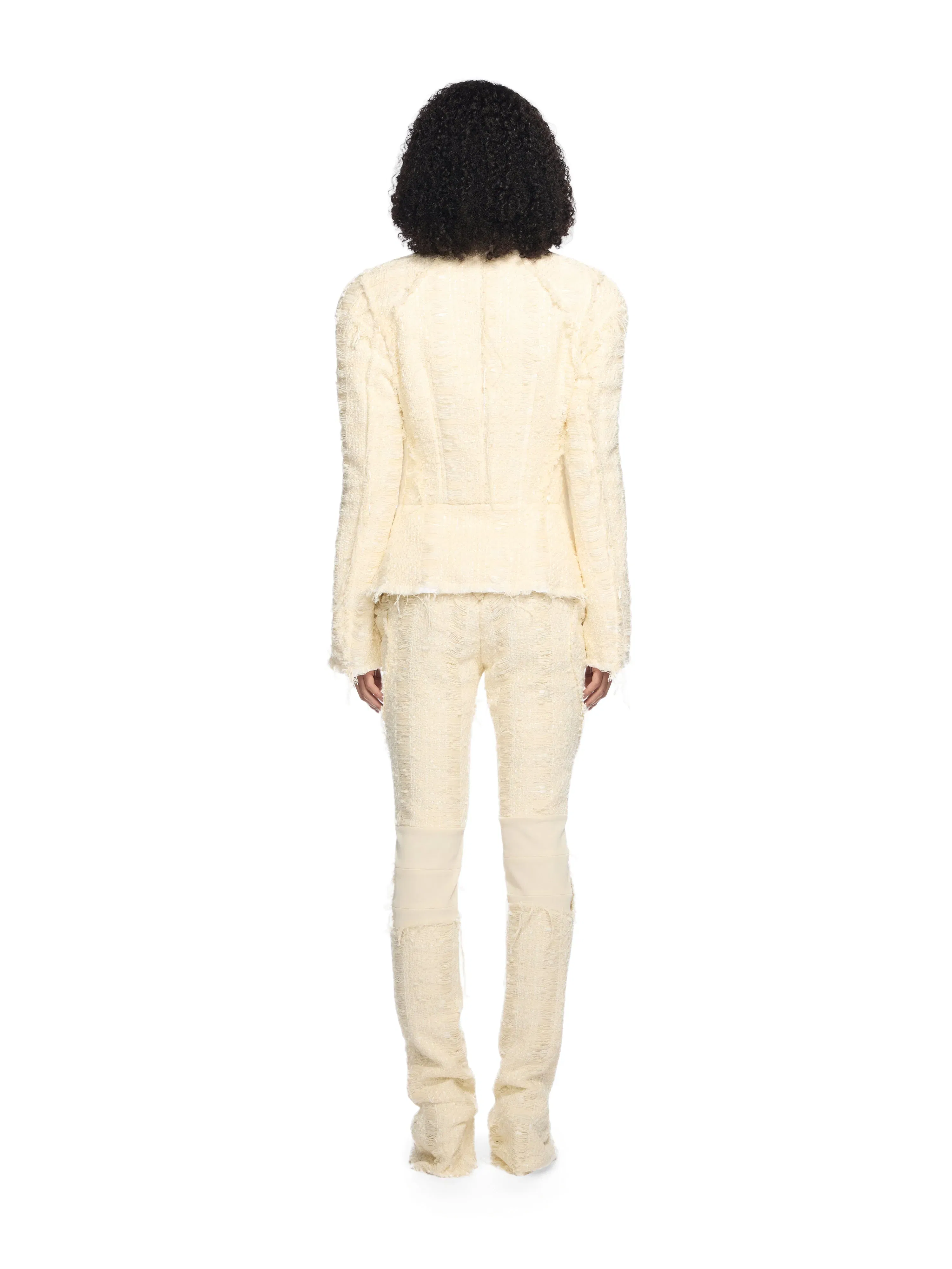 Off White Tweed Peplum Jacket