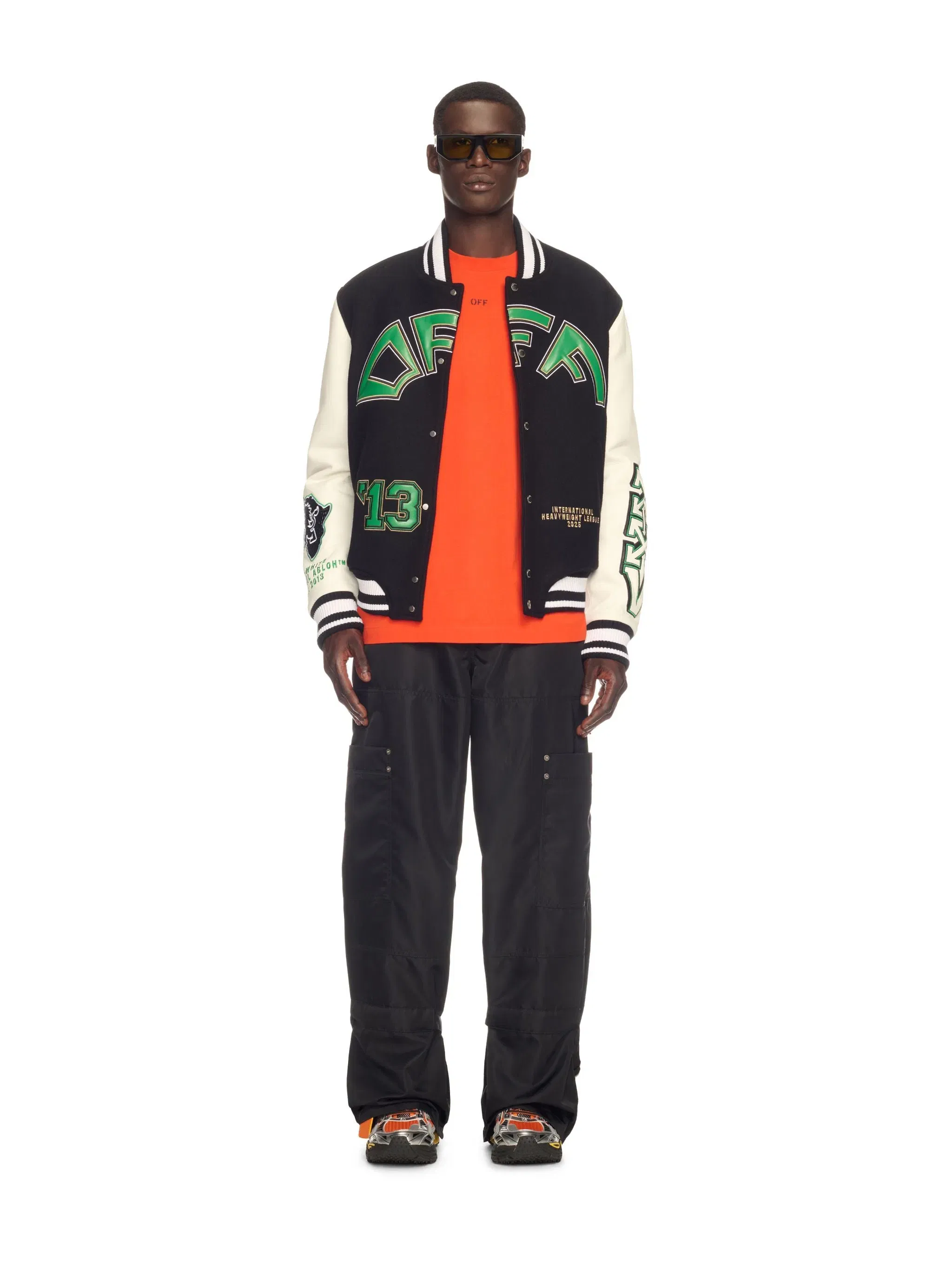 Off White Off Croco Lea Wool Varsity