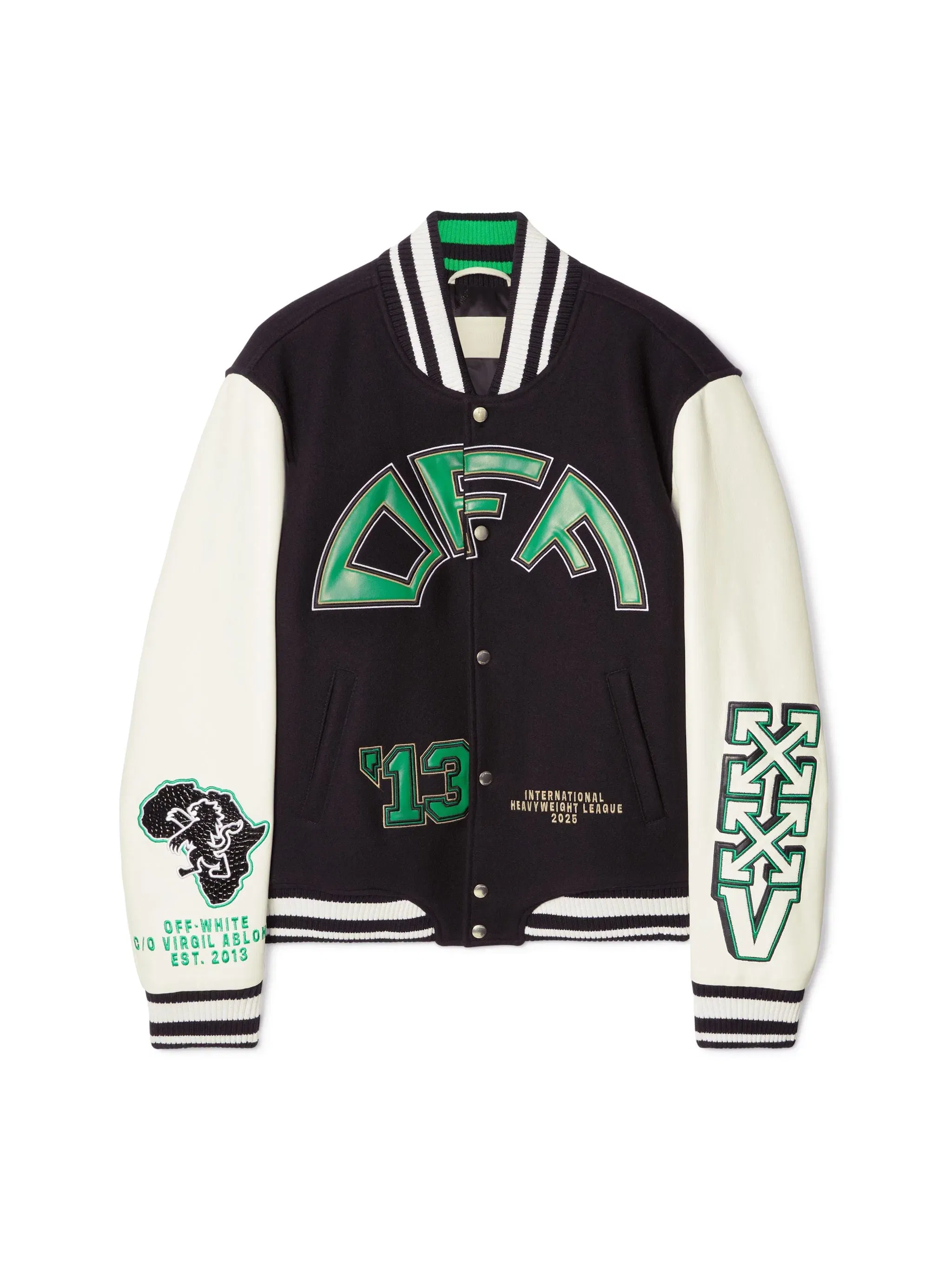 Off White Off Croco Lea Wool Varsity