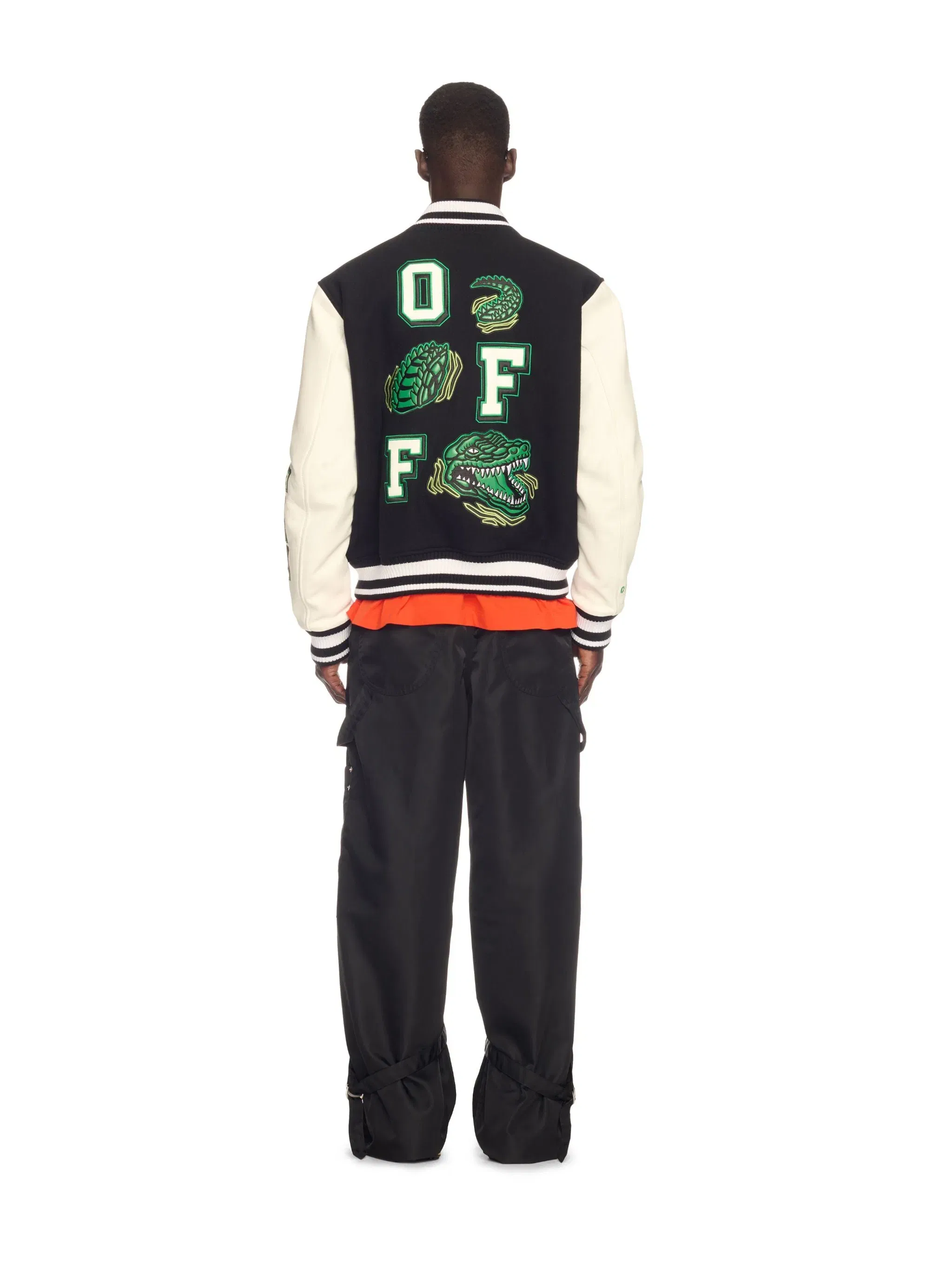 Off White Off Croco Lea Wool Varsity
