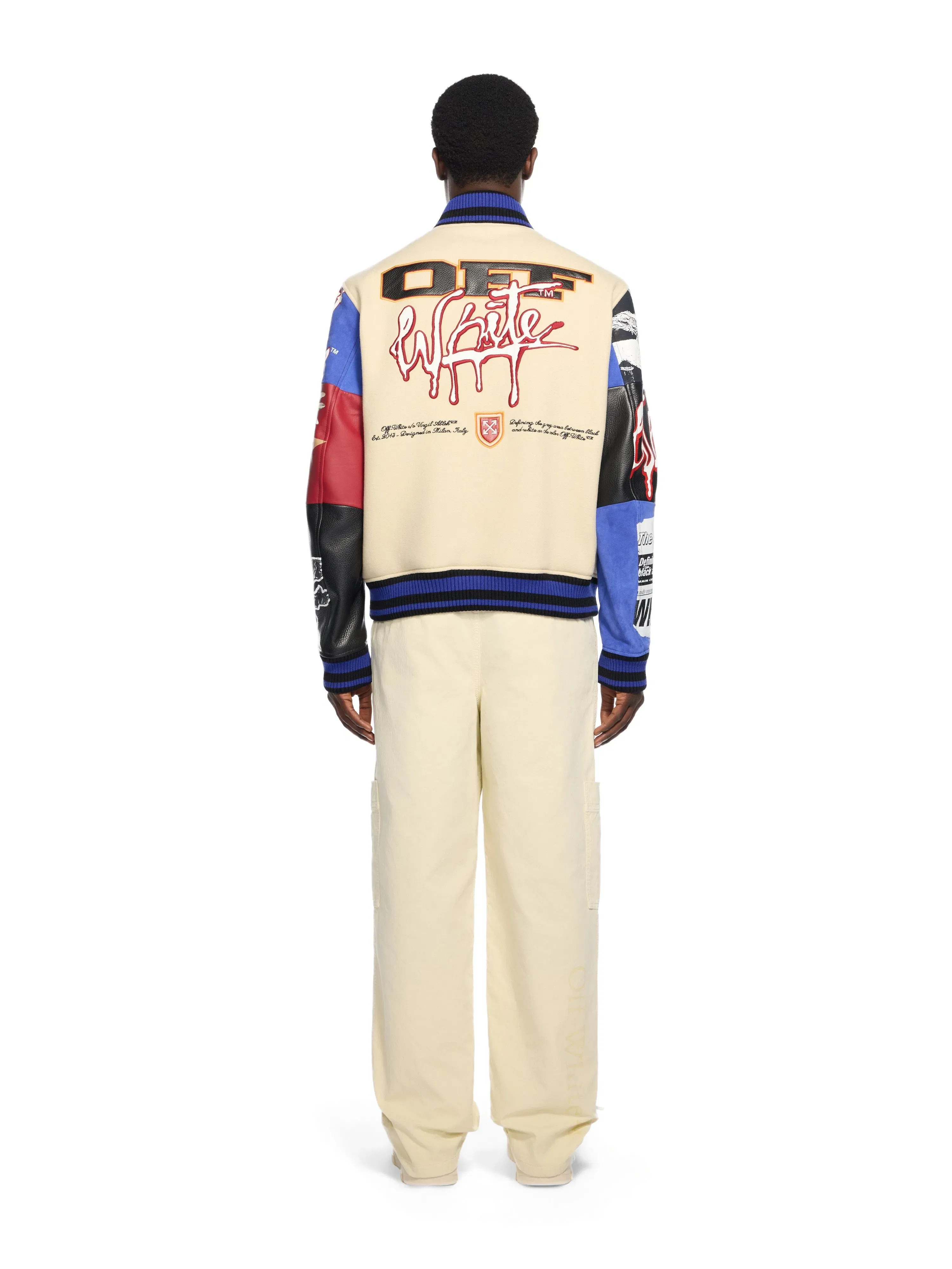 Off White Multipatch Wool Varsity