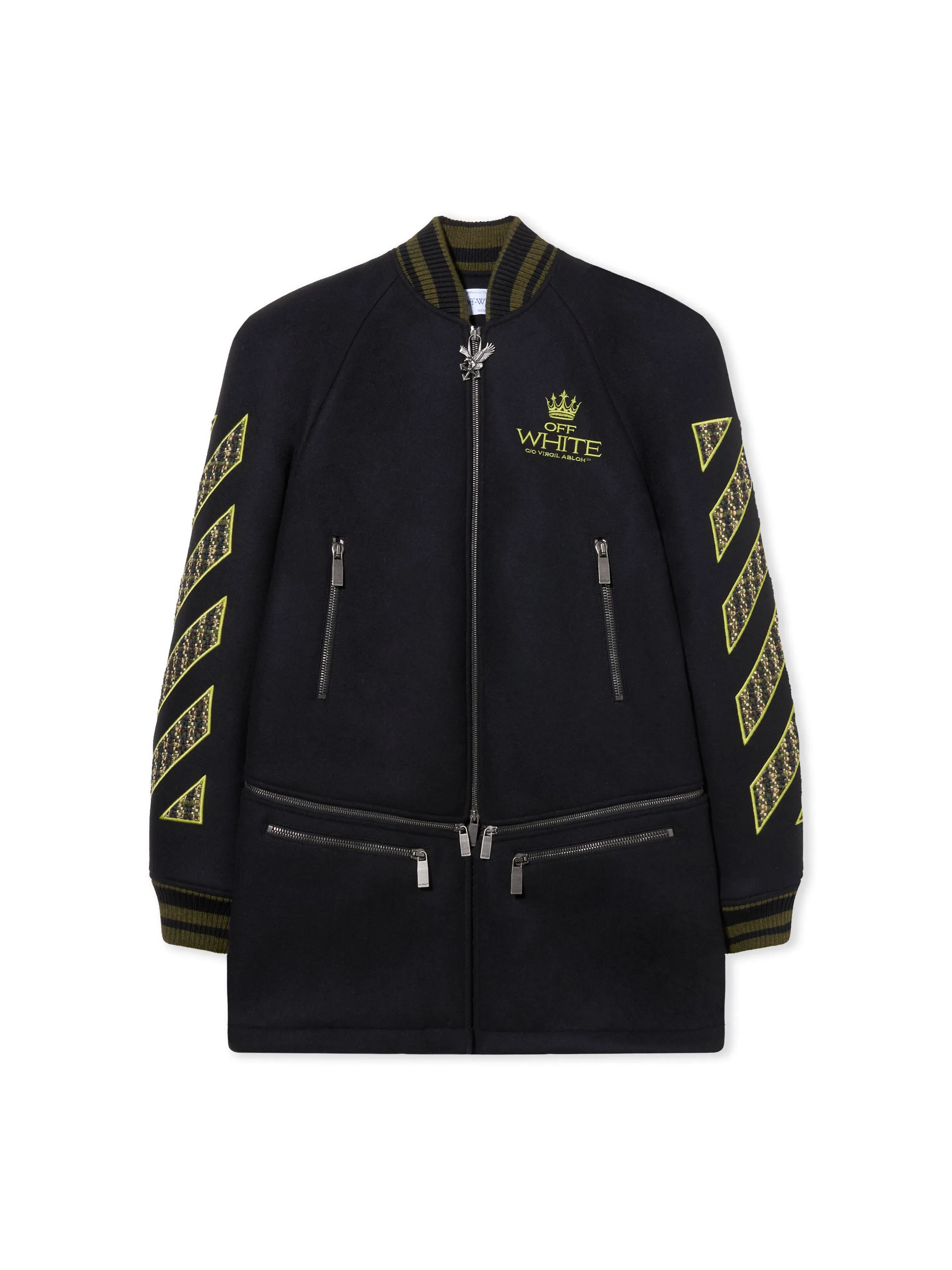 Off White Eagle Wool Twill Varsity Coat