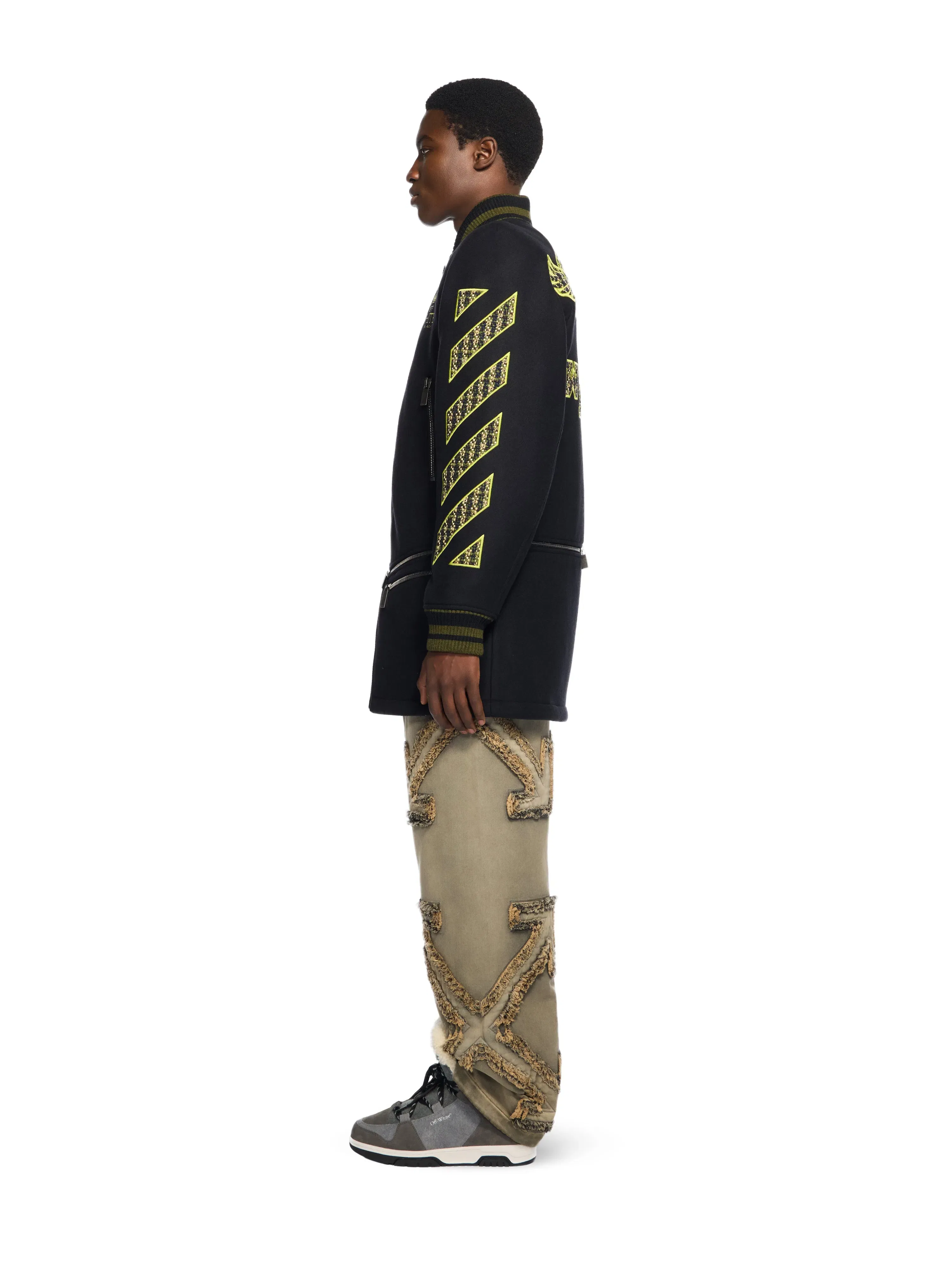 Off White Eagle Wool Twill Varsity Coat