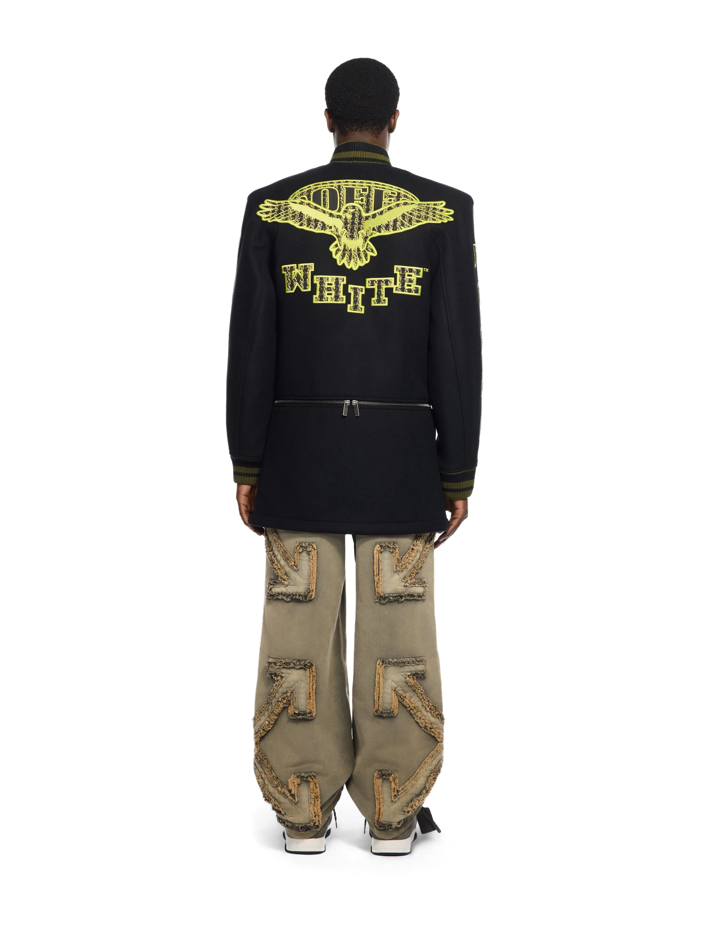 Off White Eagle Wool Twill Varsity Coat