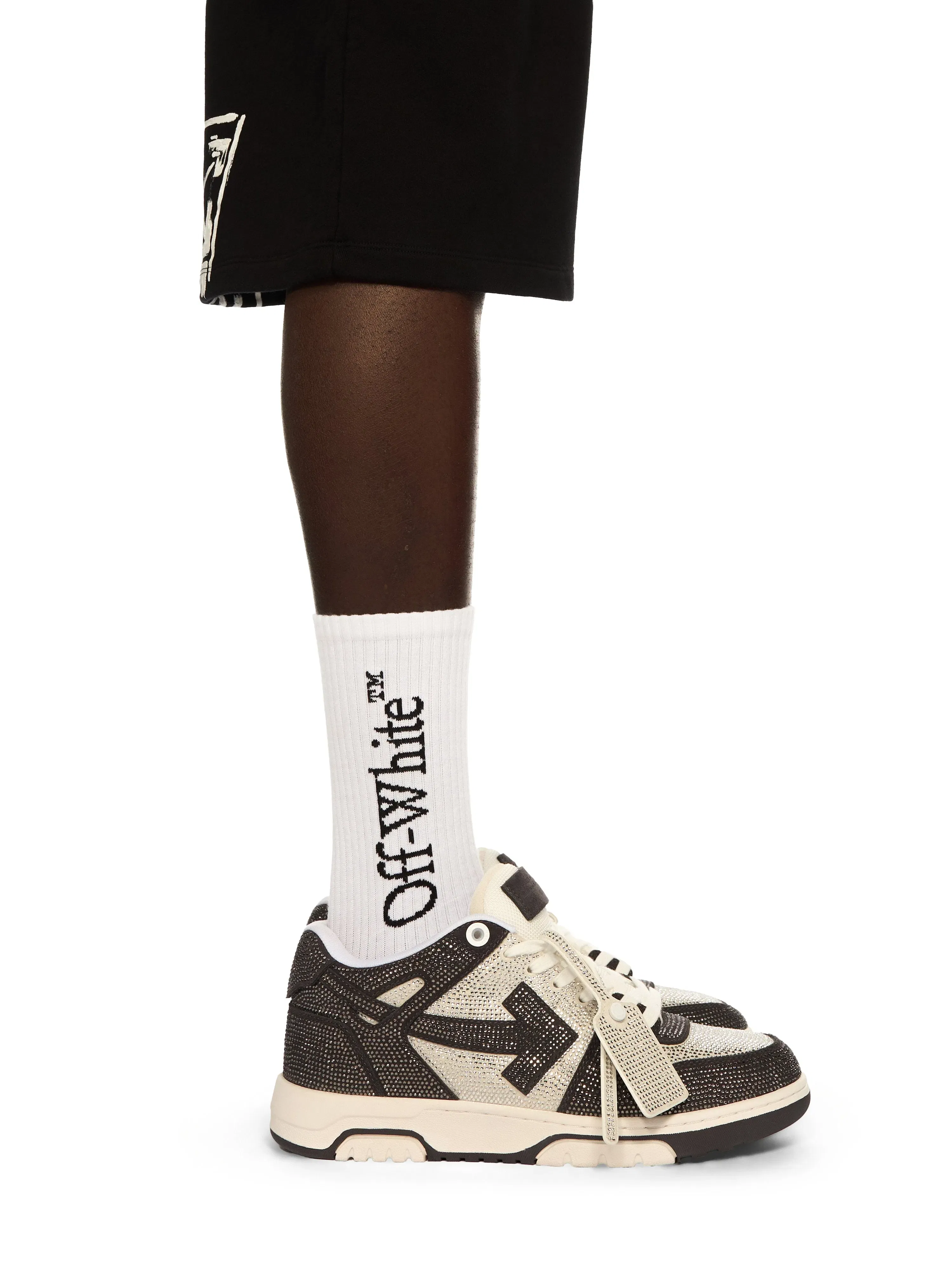 Off White OOO Crystal Sneakers White
