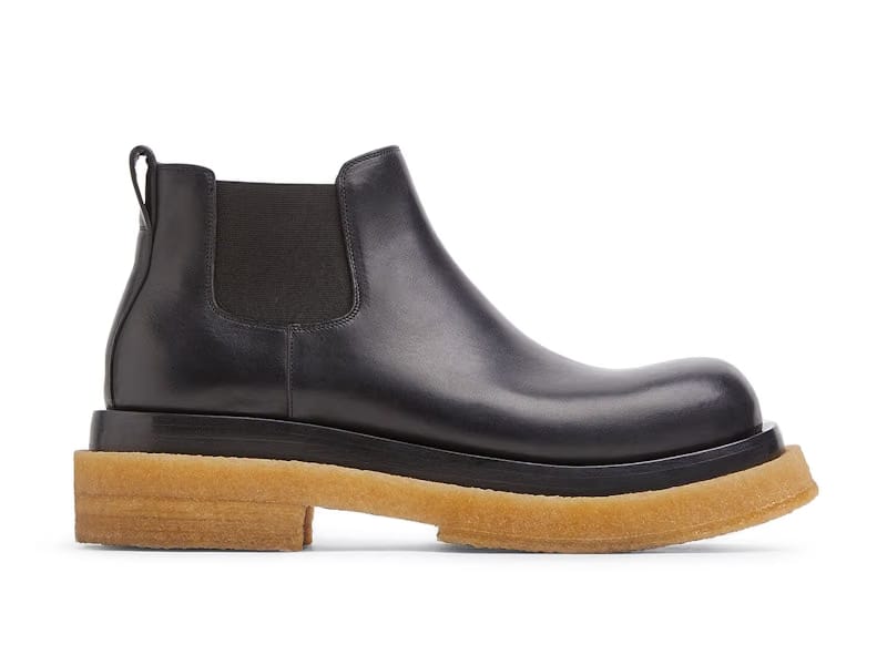 Bottega Veneta Lug Cropped Chelsea Boot Black Gum
