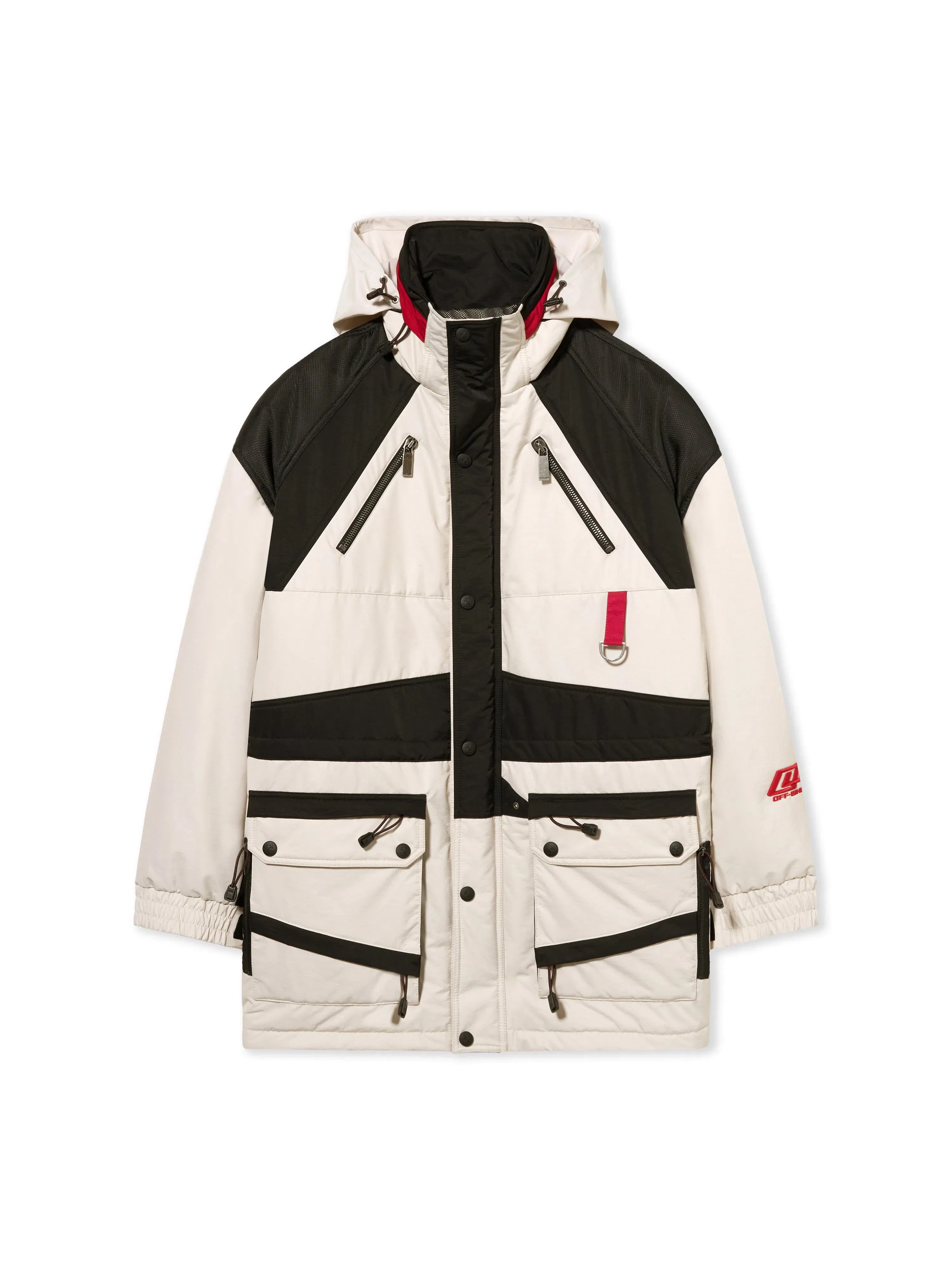 Off White Sporty Color Block Parka