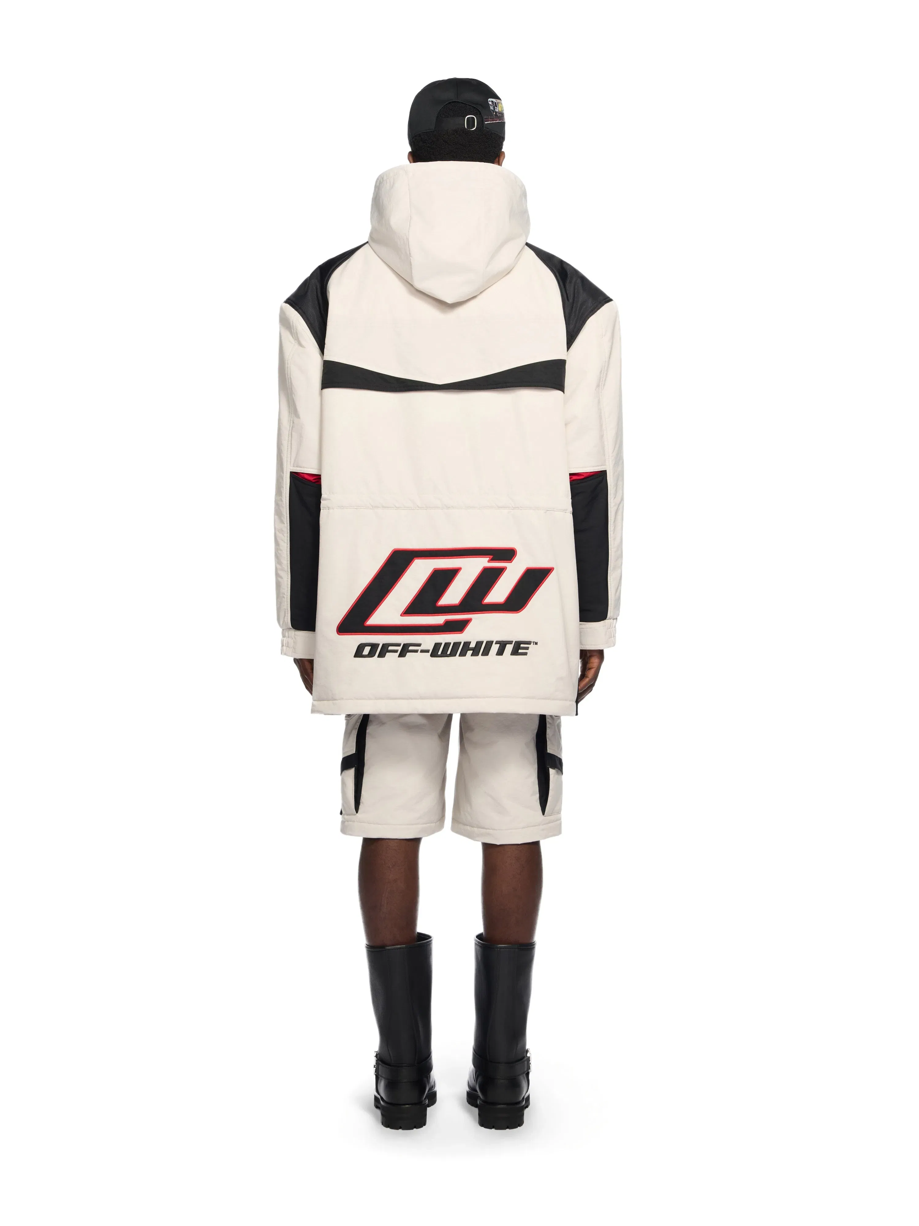Off White Sporty Color Block Parka