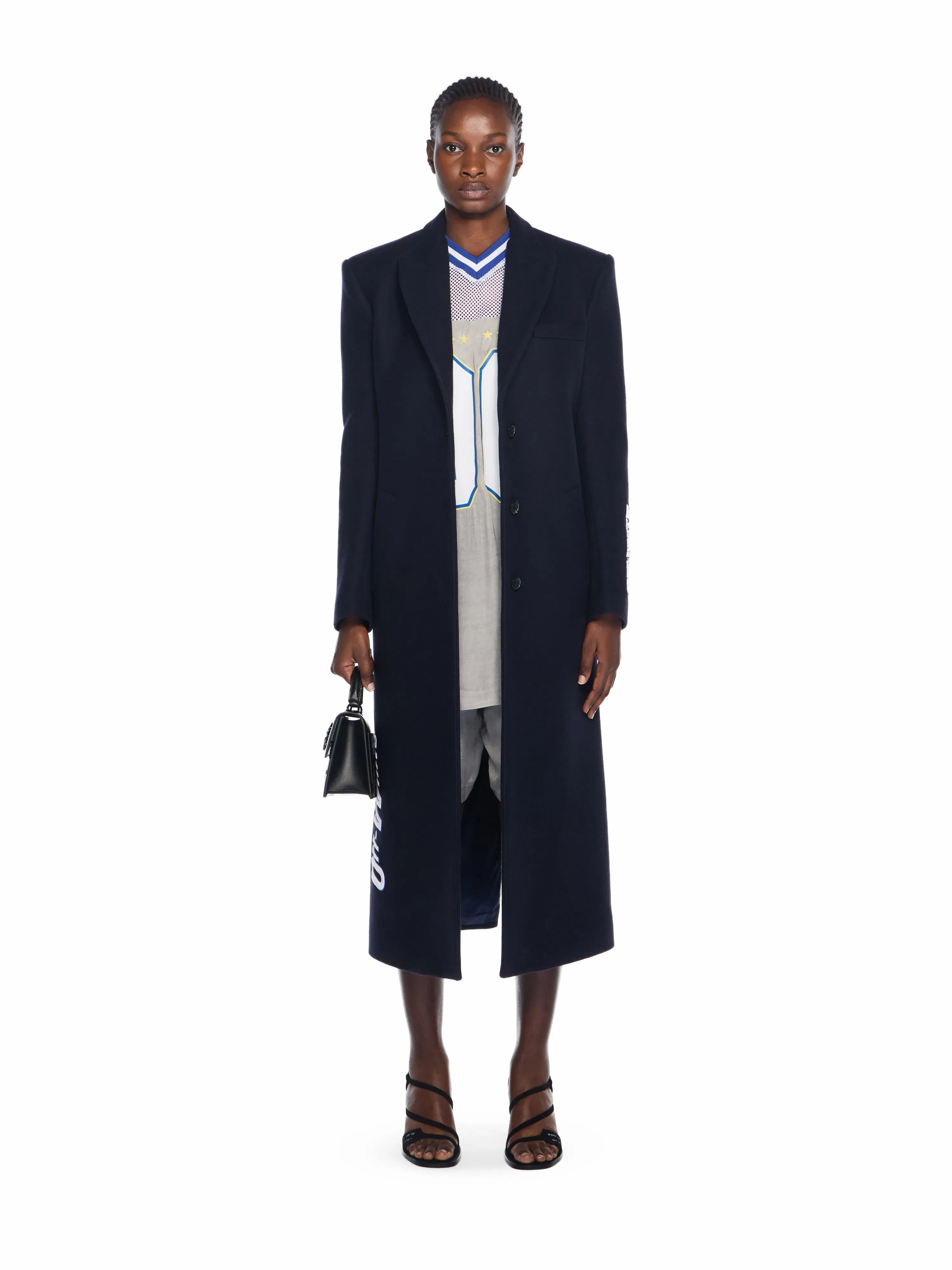 Off White Long Tailored Wool Coat