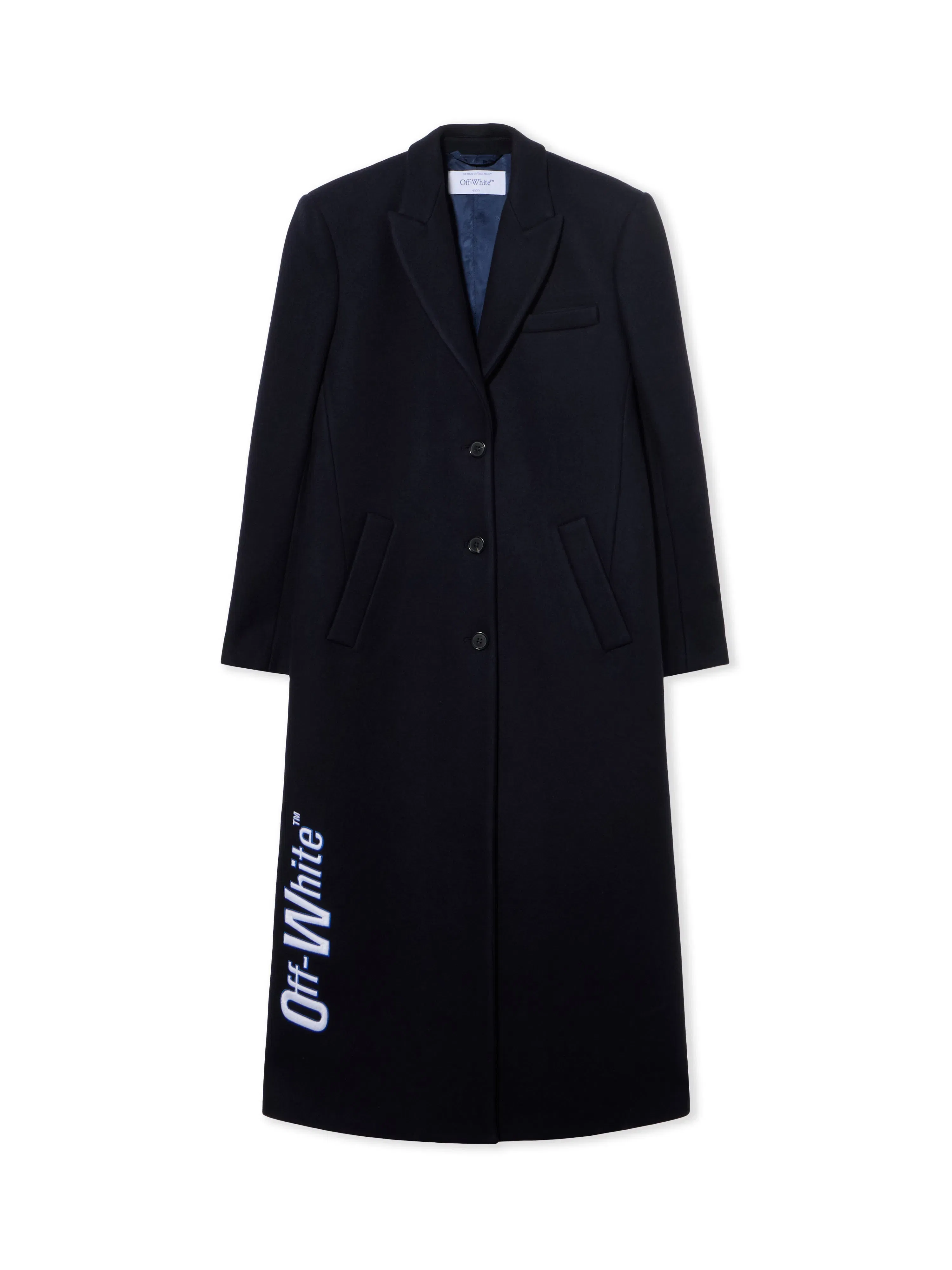 Off White Long Tailored Wool Coat