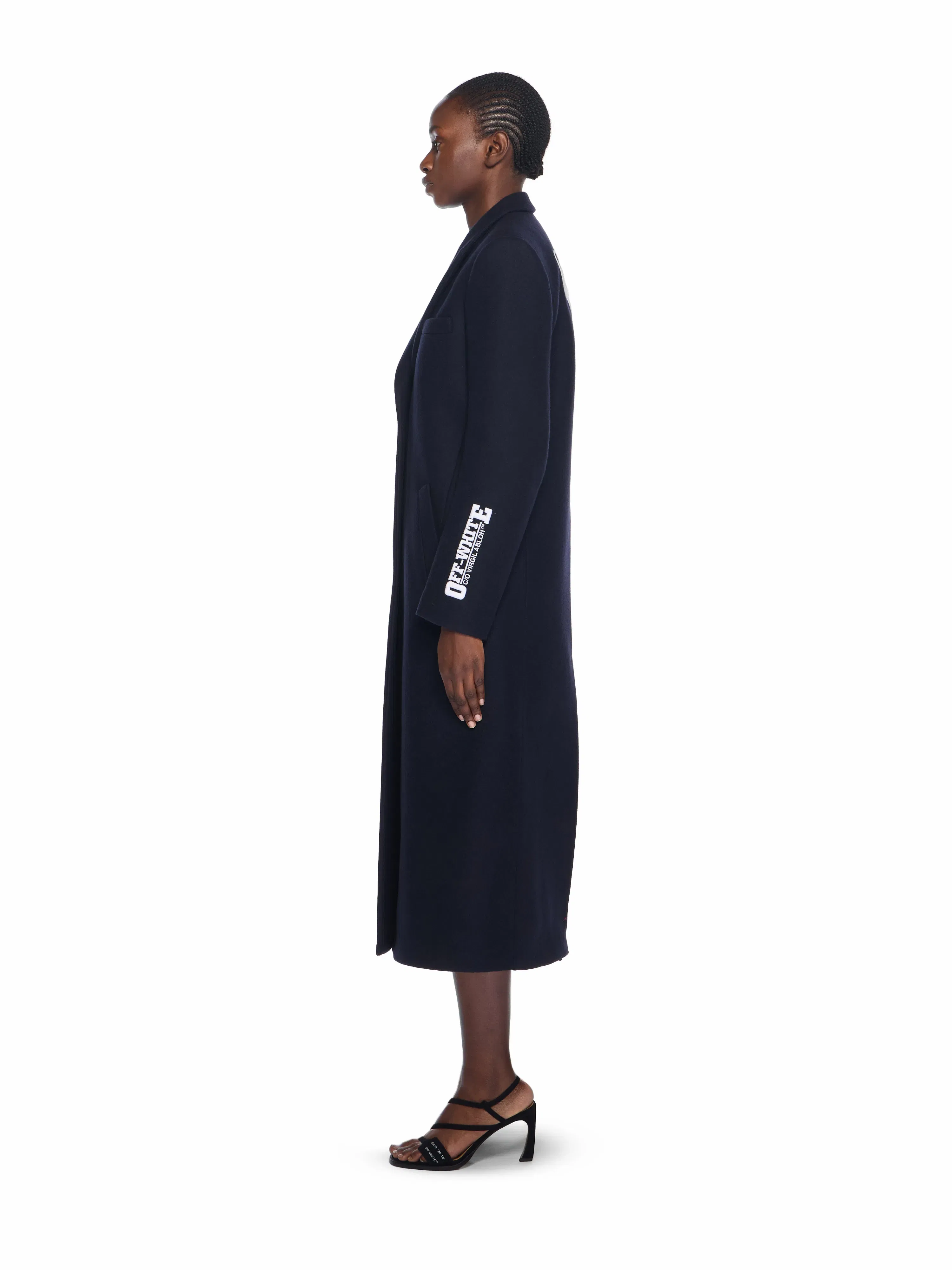 Off White Long Tailored Wool Coat