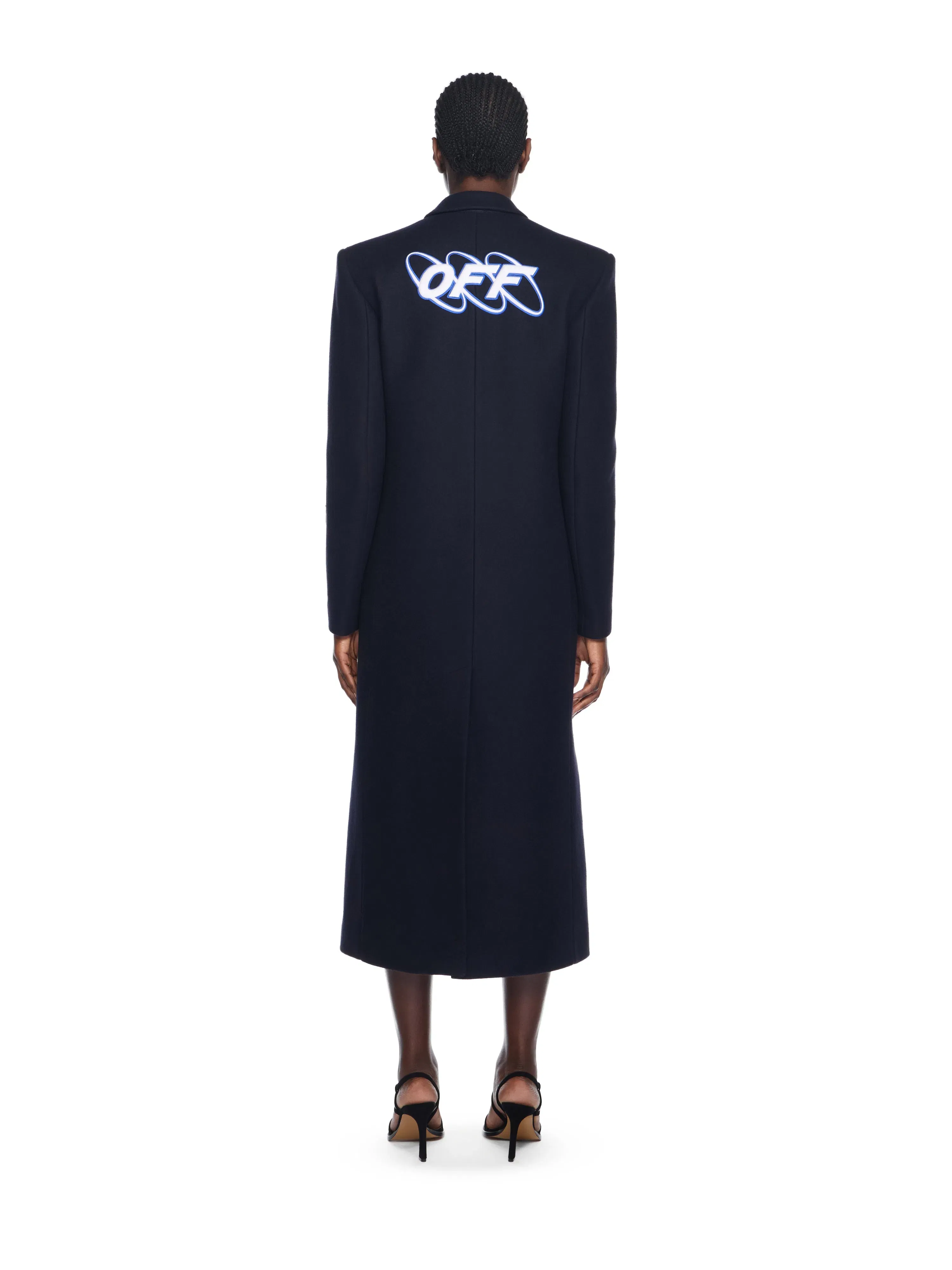 Off White Long Tailored Wool Coat