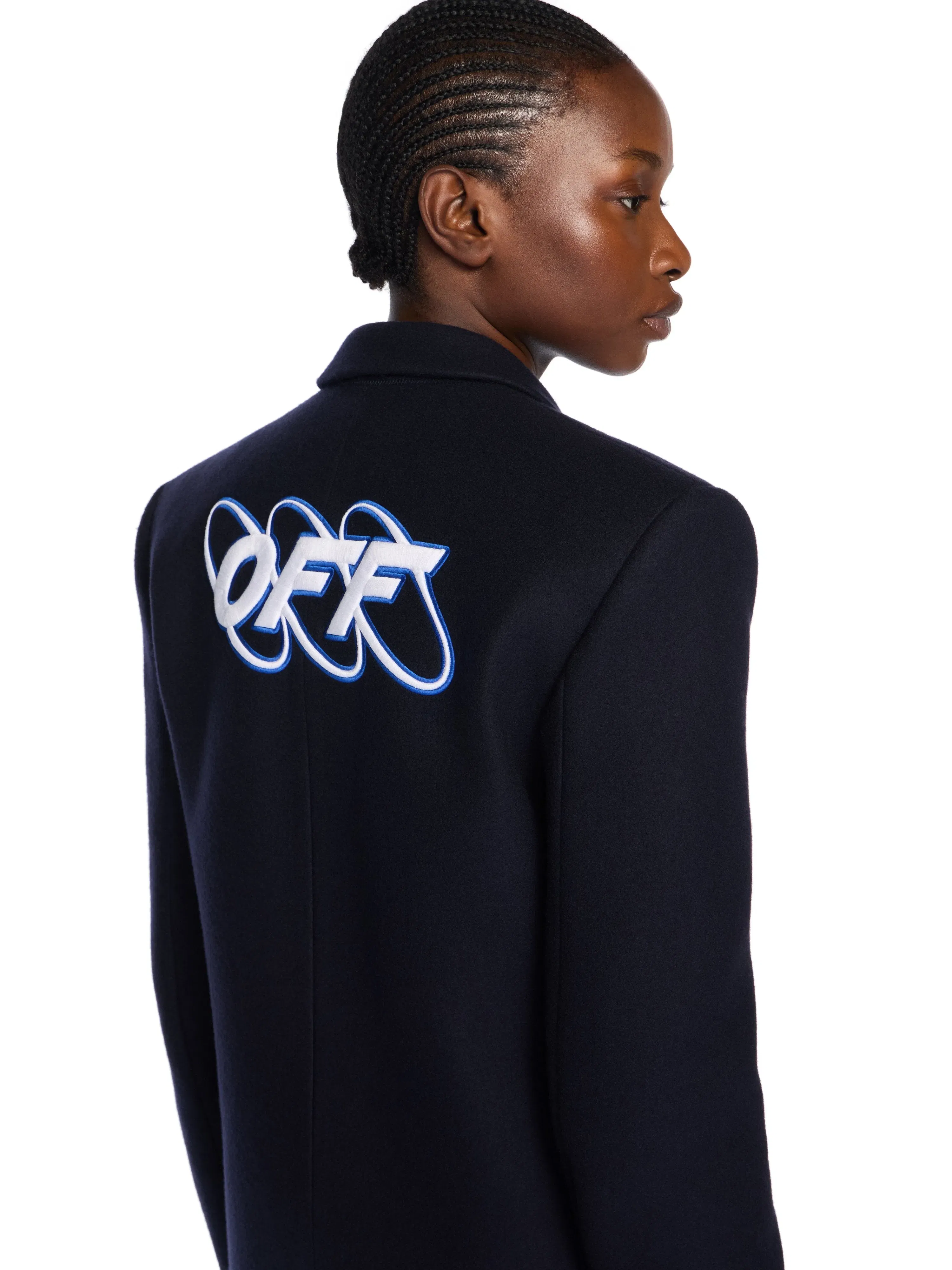 Off White Long Tailored Wool Coat