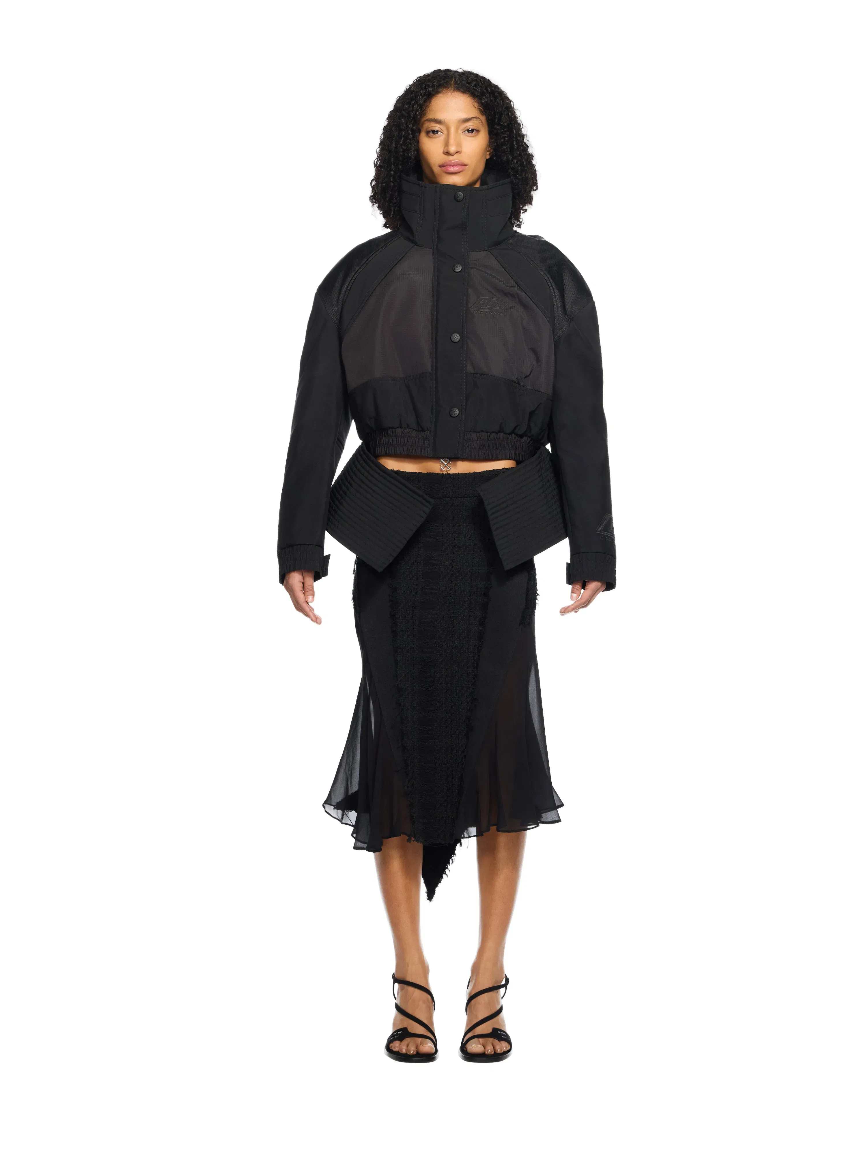 Off White Race Peplum Bomber