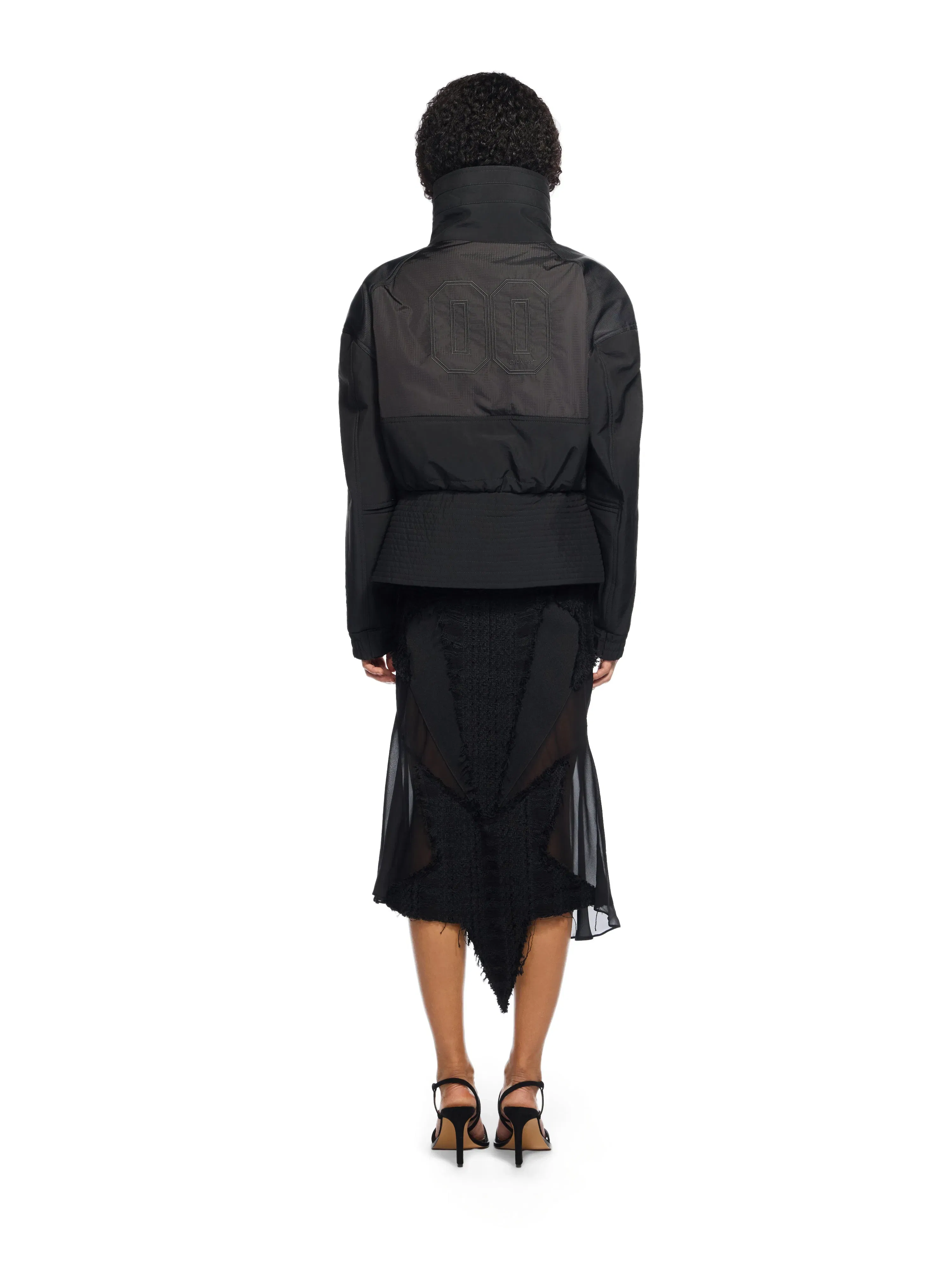 Off White Race Peplum Bomber