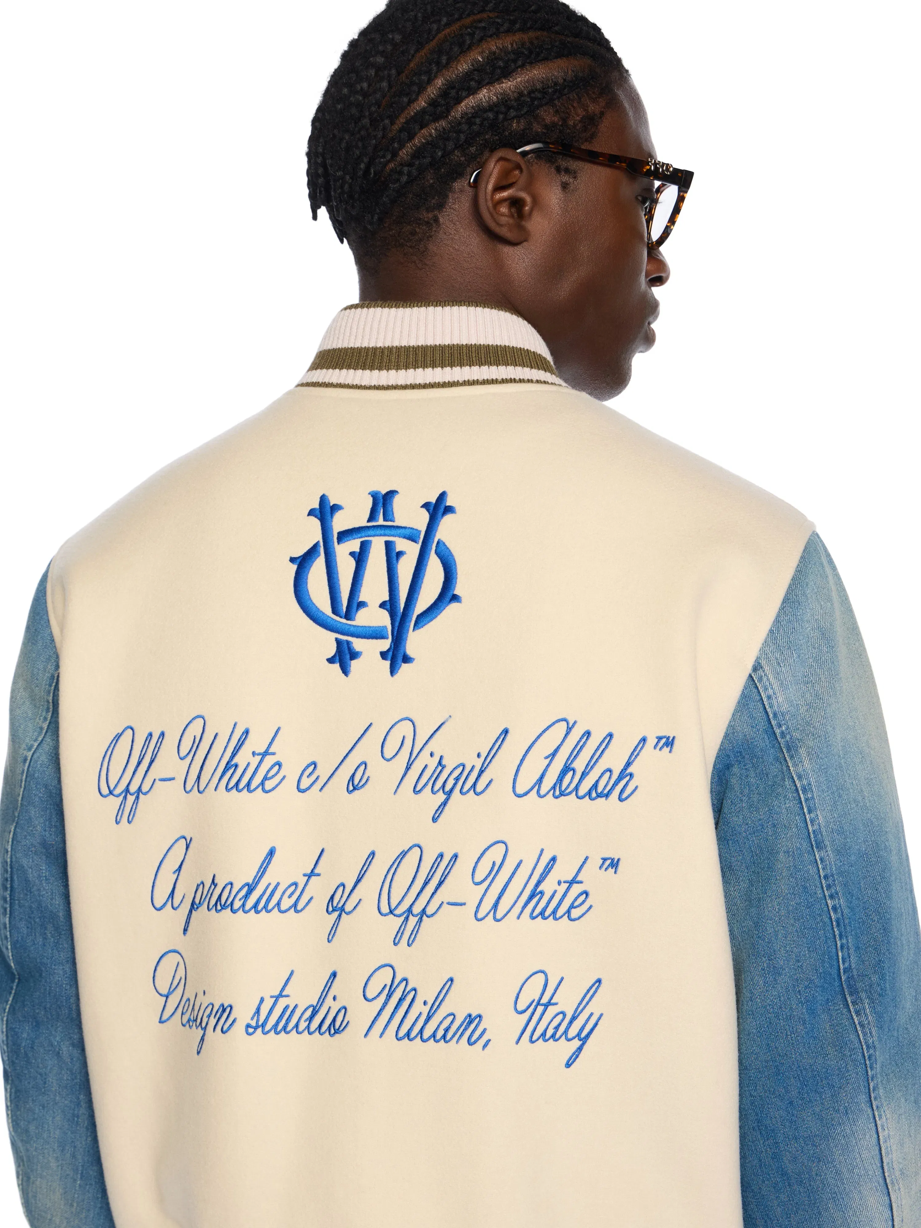 Off White Gothic Wool Denim Varsity