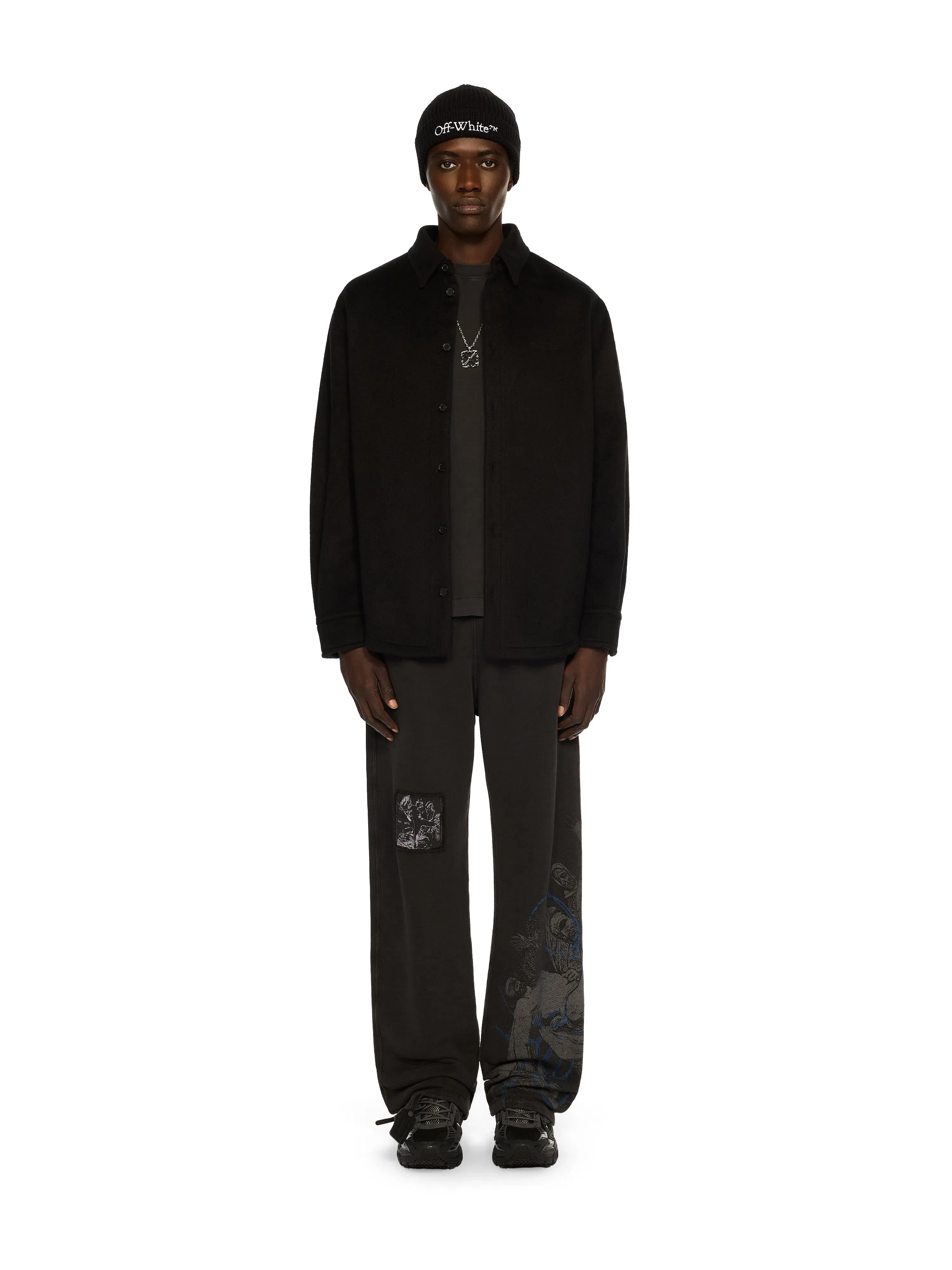 Off White Quote Military Cashmere Overshirt