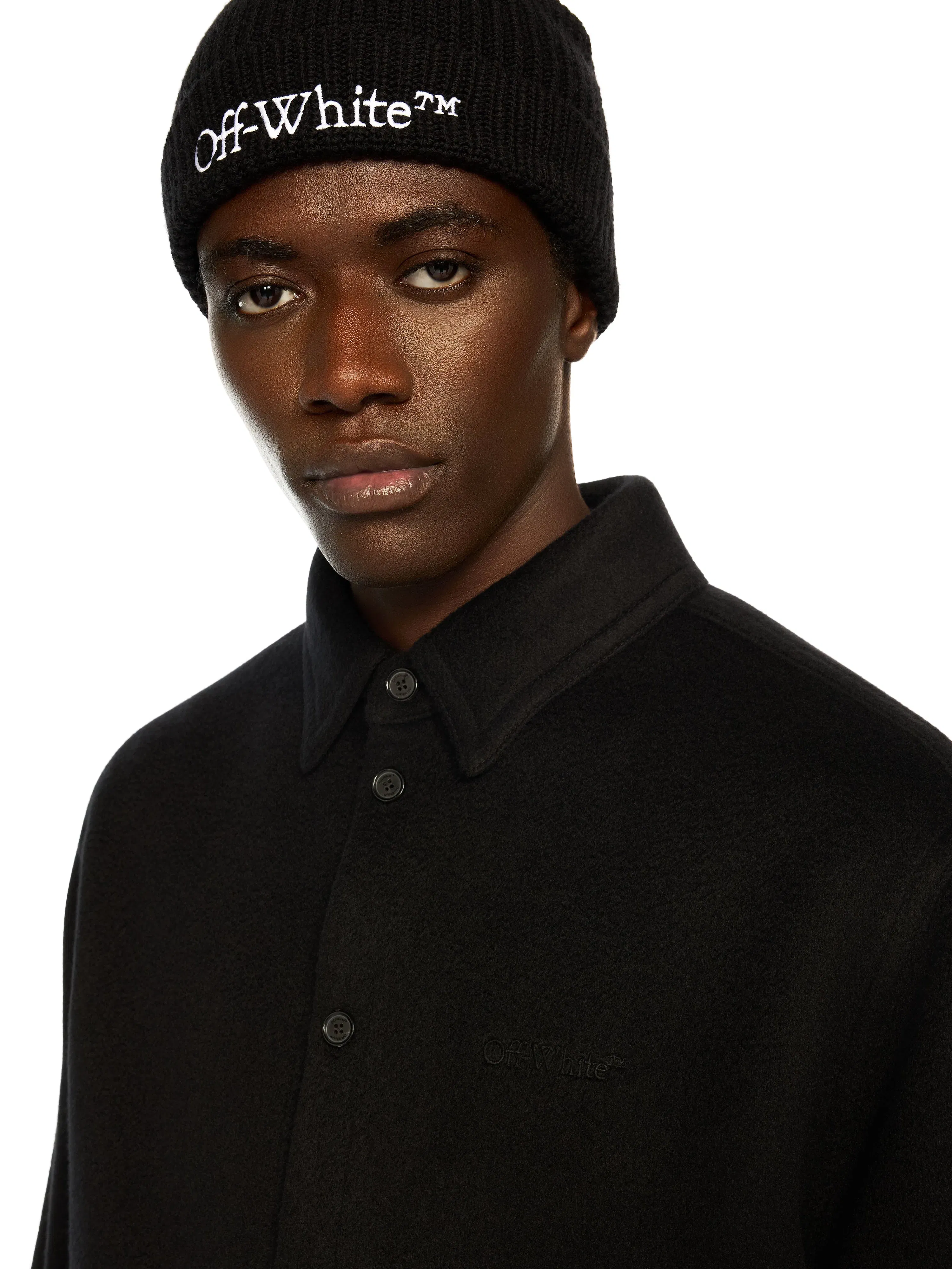 Off White Quote Military Cashmere Overshirt