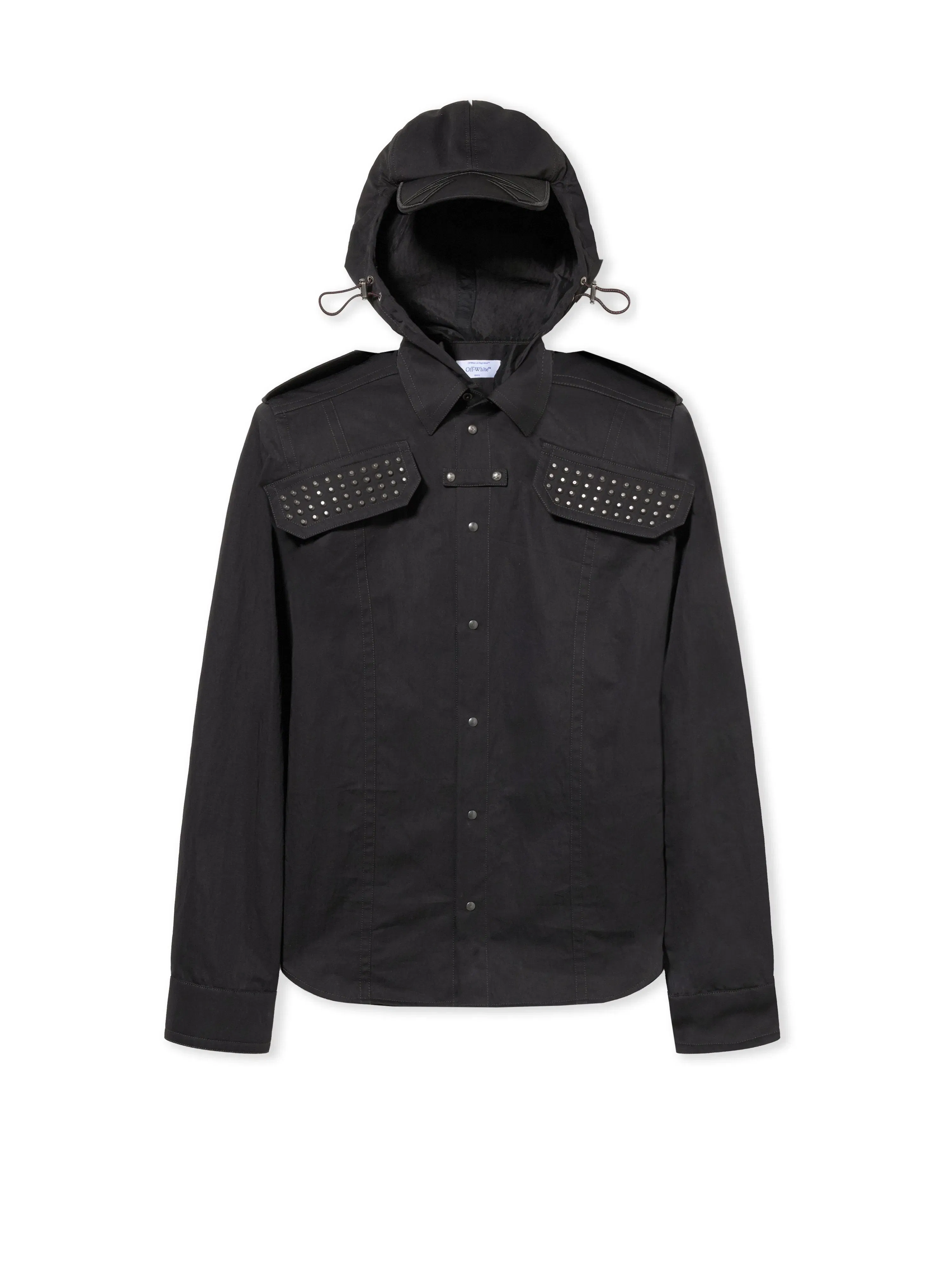 Off White Studded Hooded Visor Arrow