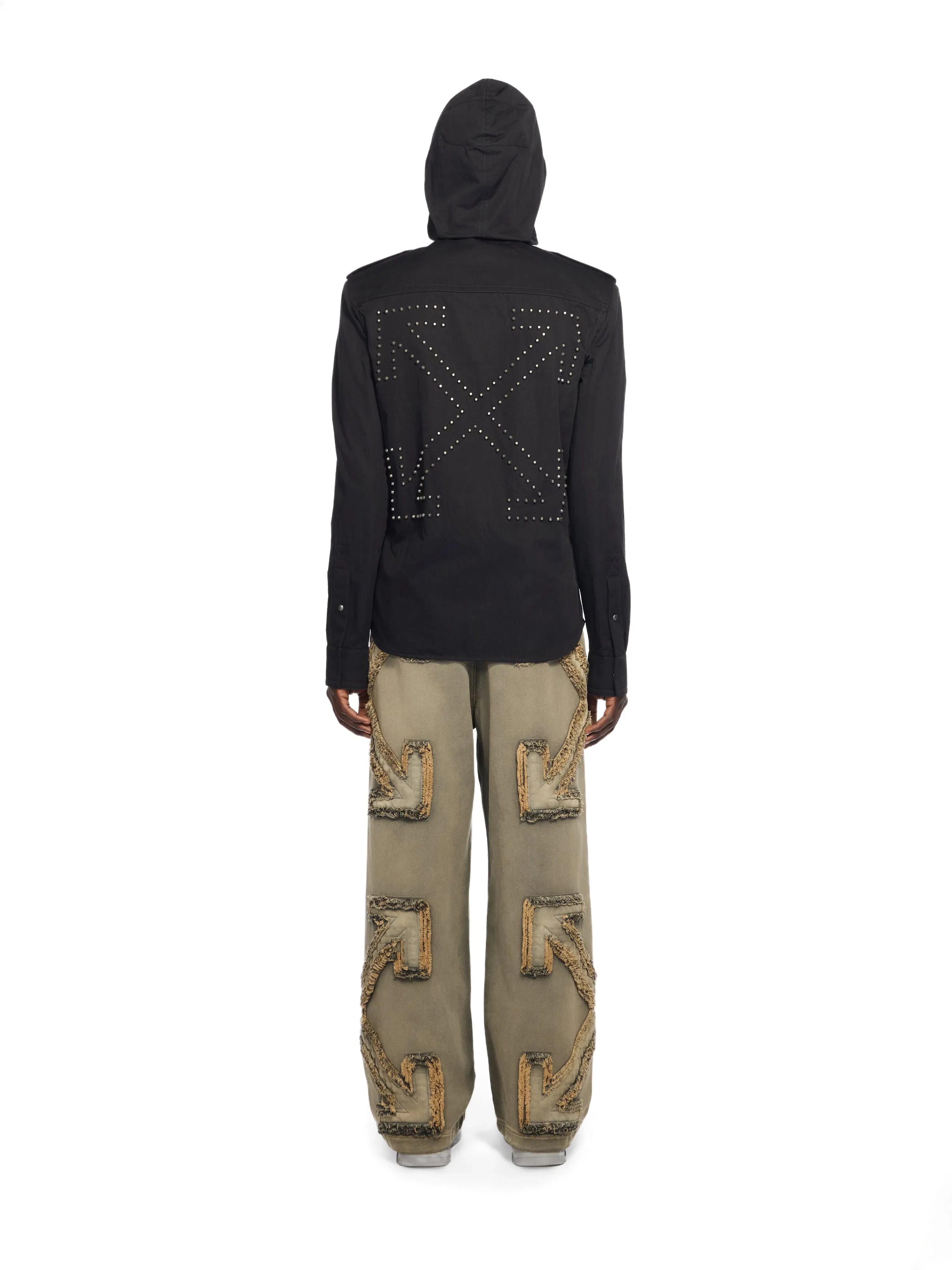 Off White Studded Hooded Visor Arrow