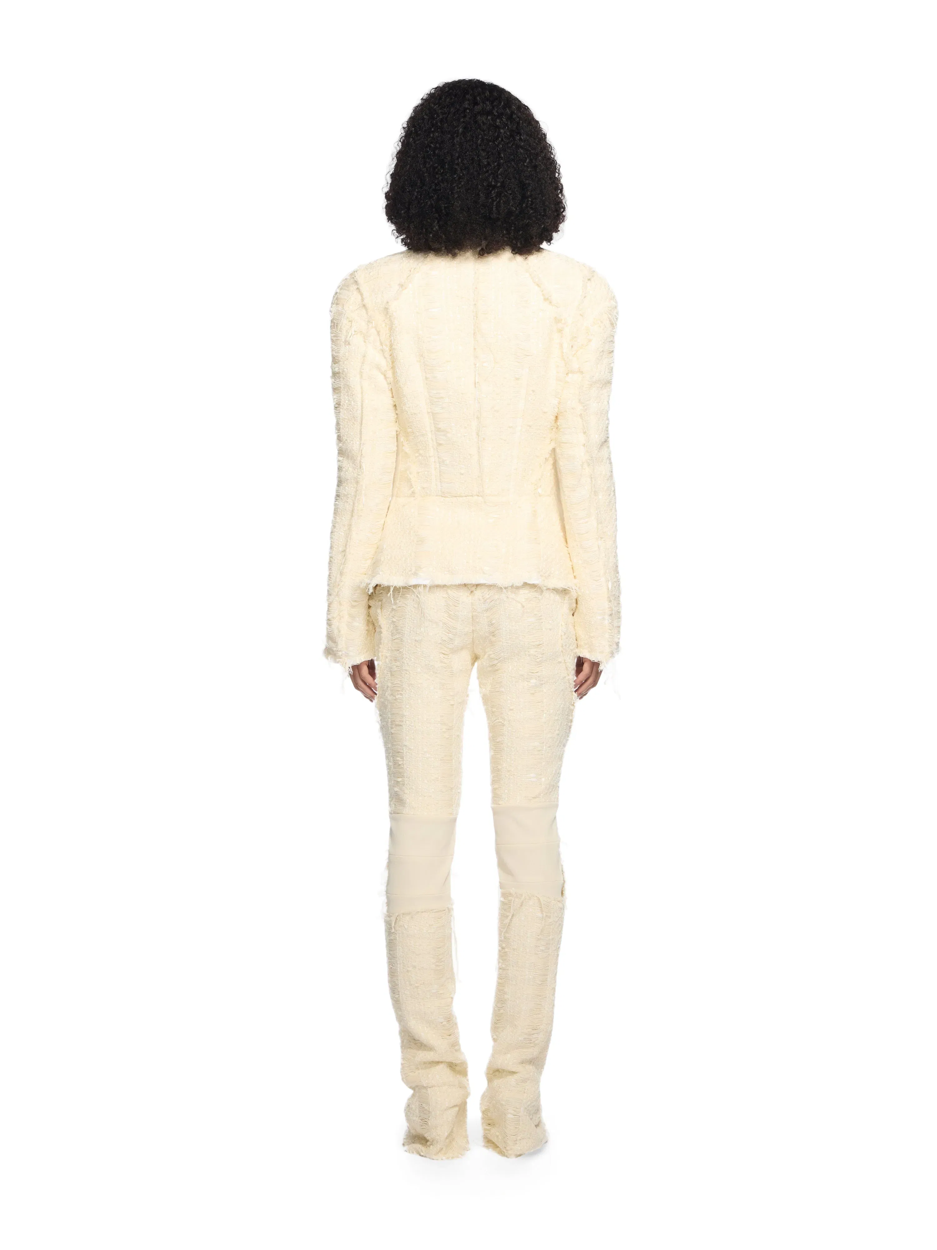 Off White Tweed Slim Pants