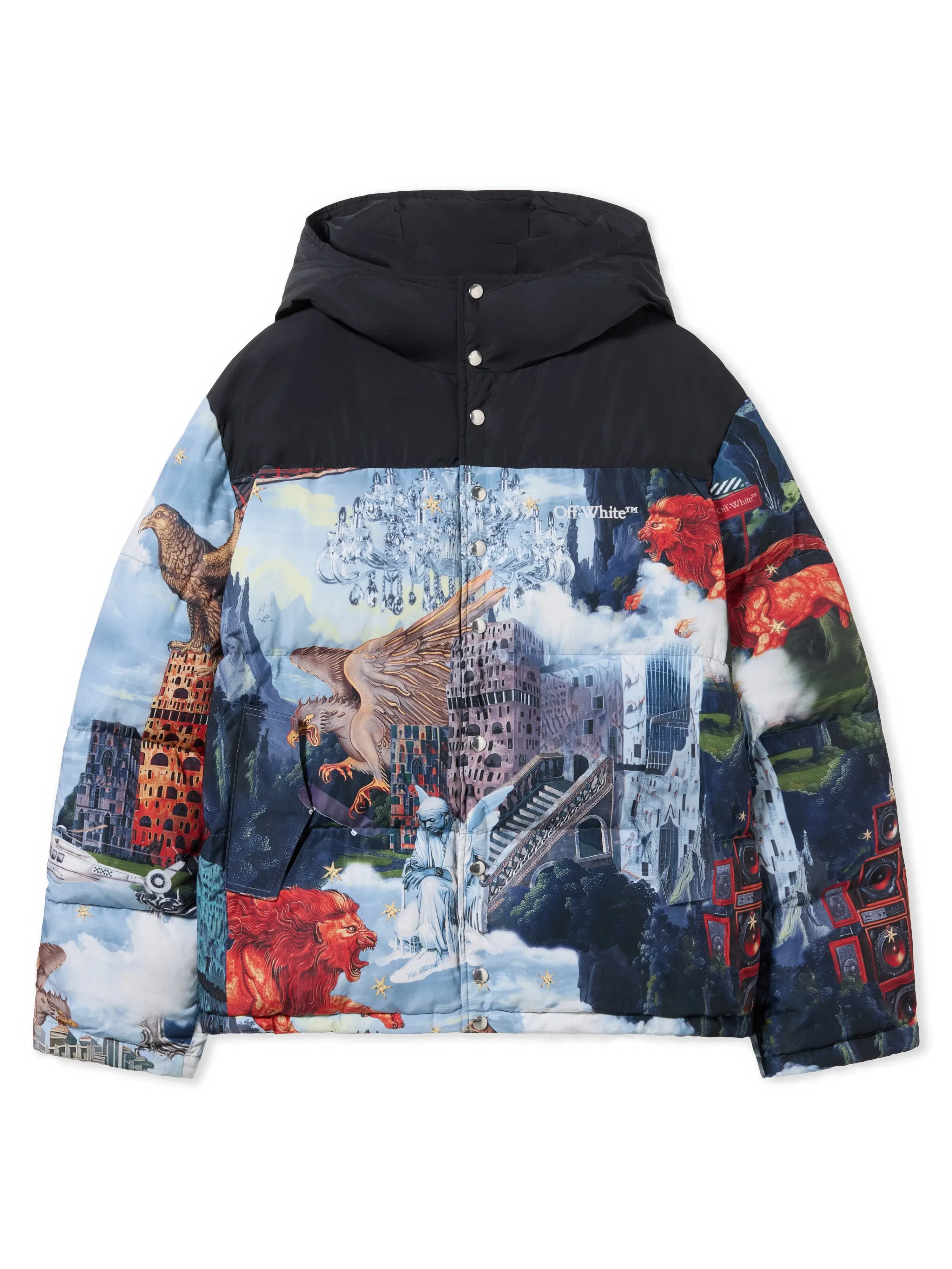 Off White World Paint Bicolor Down Jacket