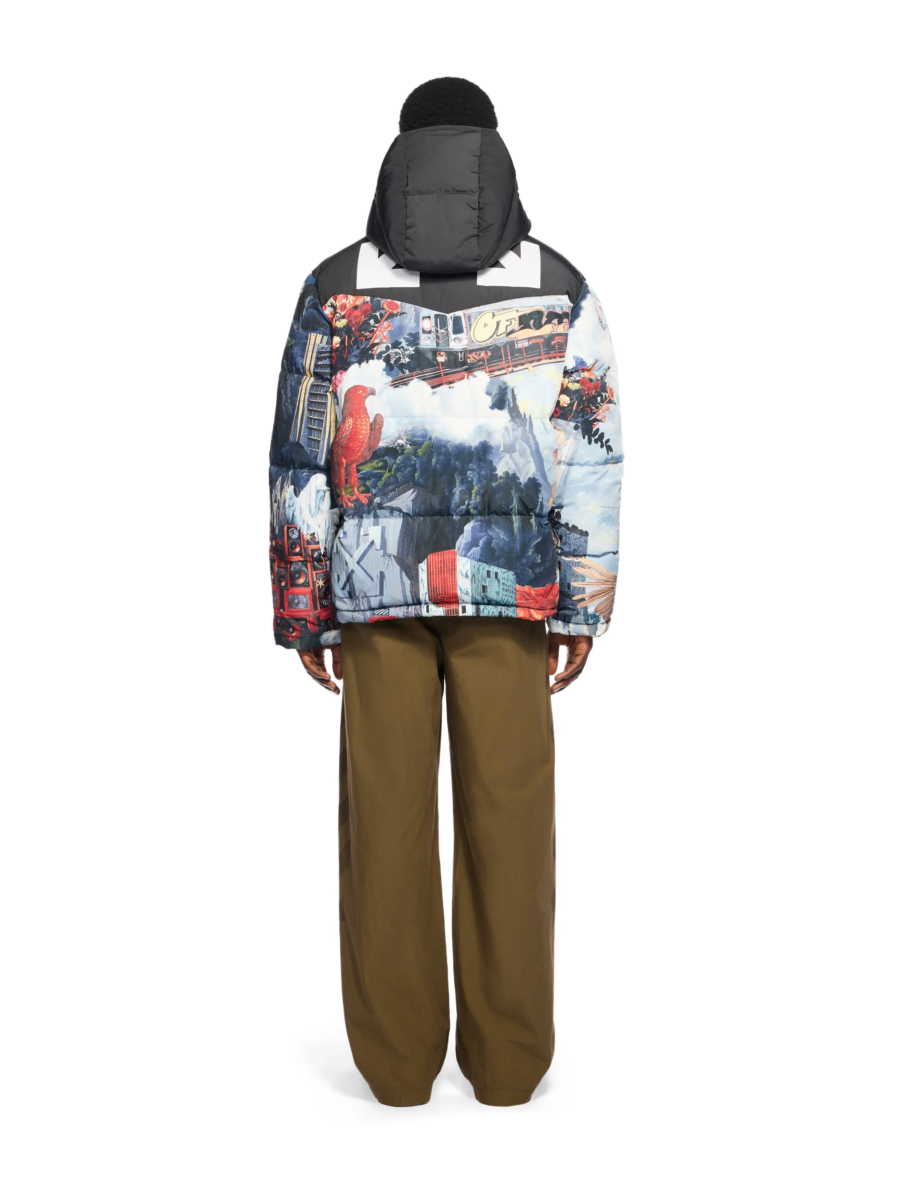 Off White World Paint Bicolor Down Jacket