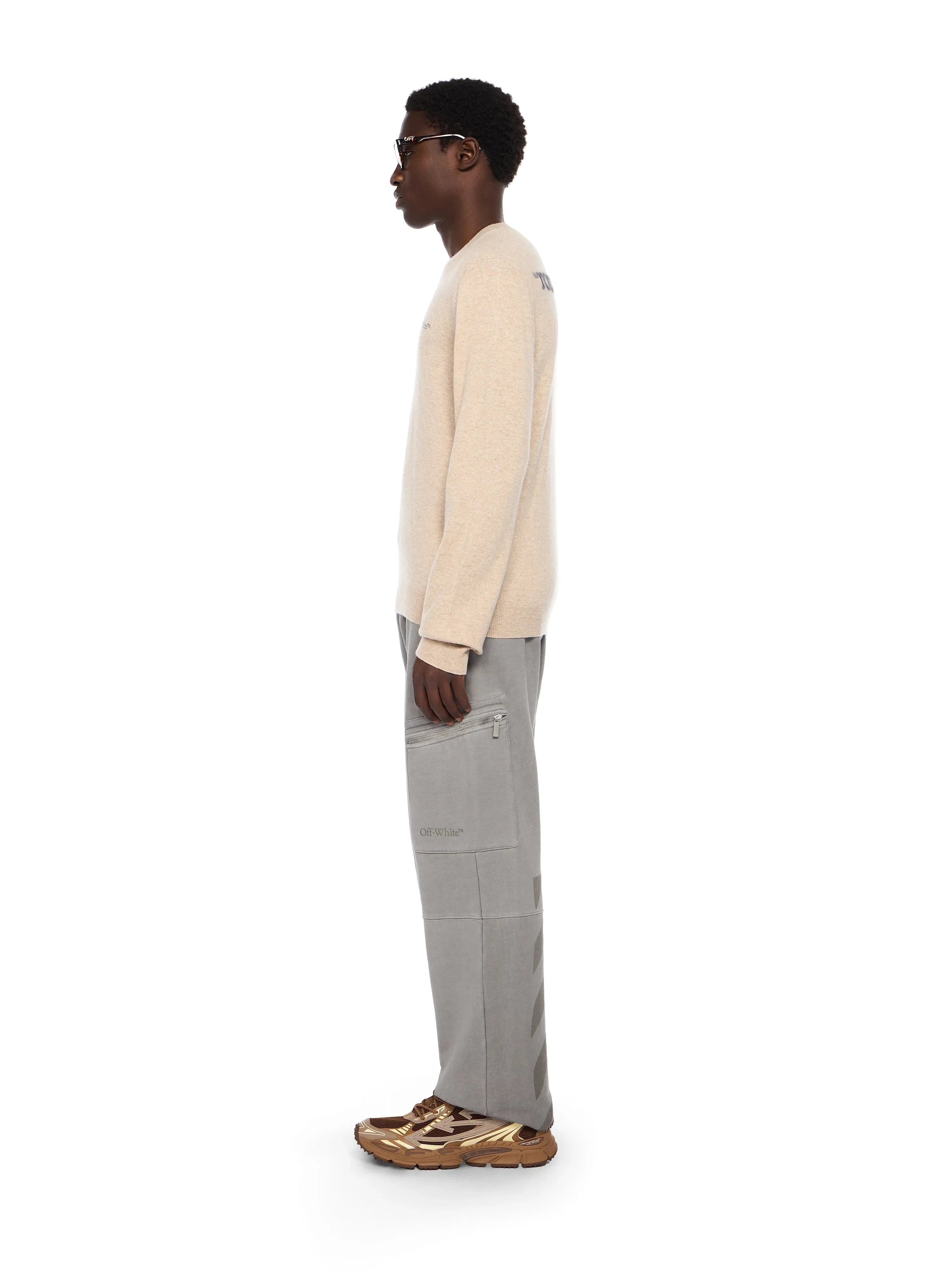 Off White Quote Knit Crewneck Sweater