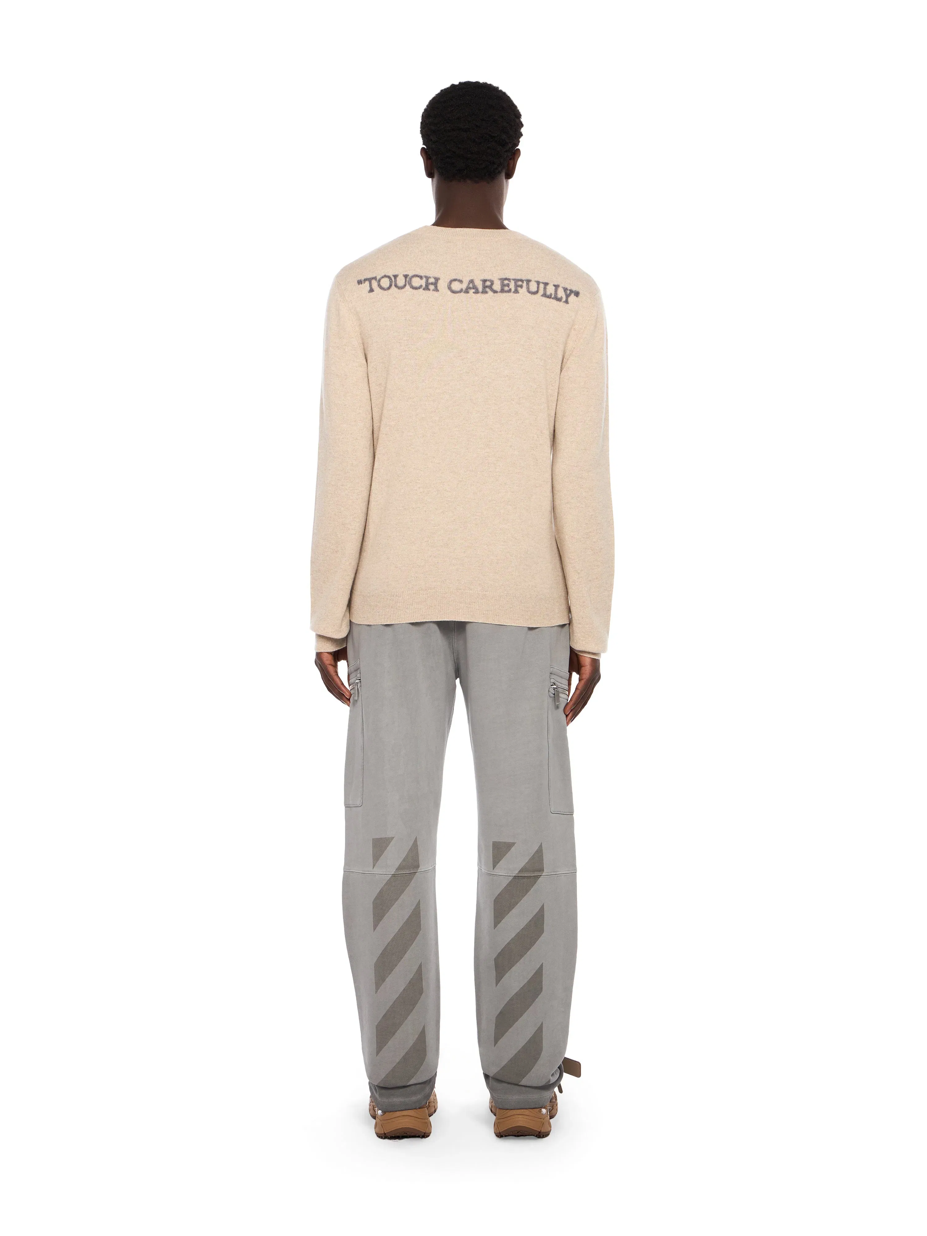 Off White Quote Knit Crewneck Sweater