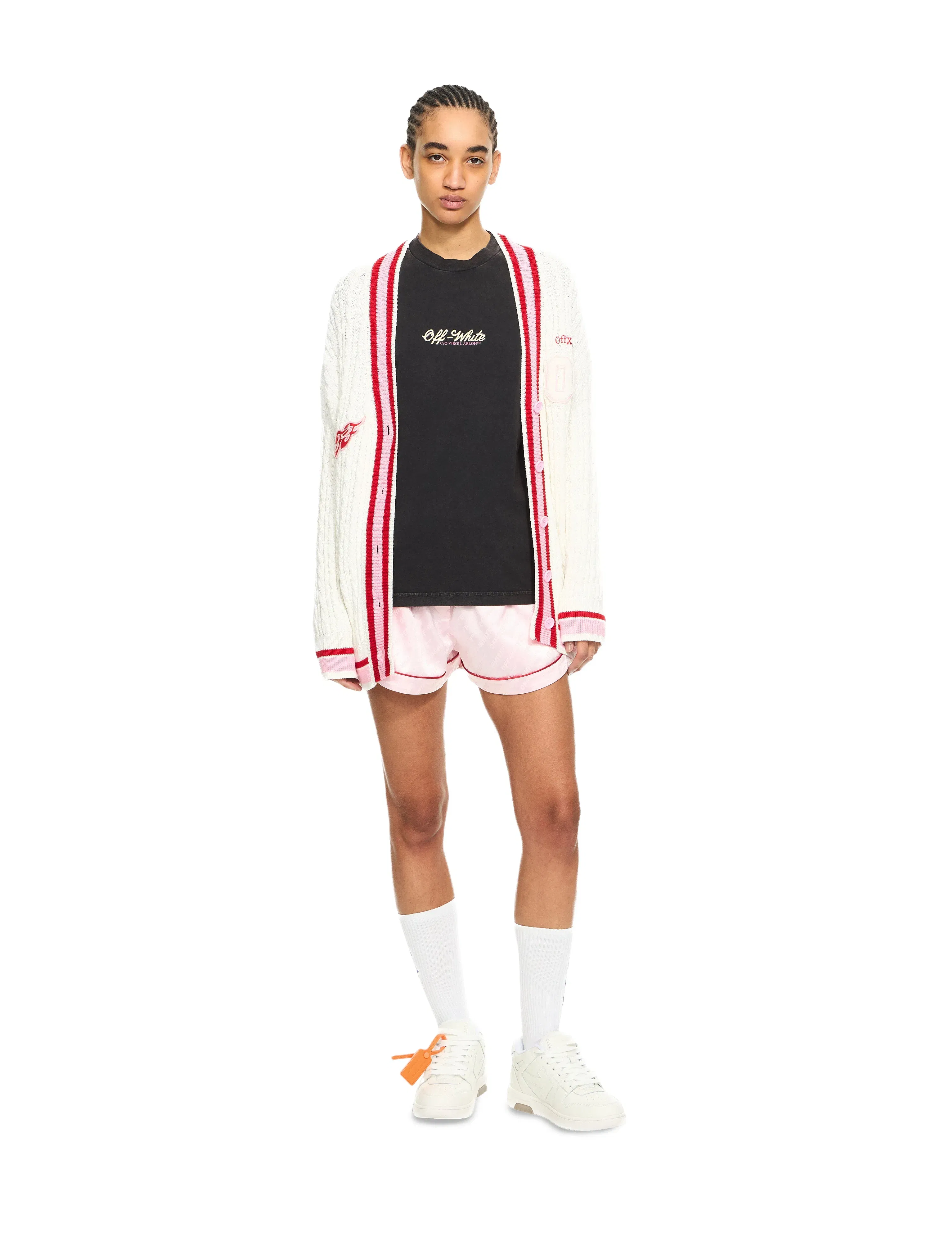 Off White College Patch Cable Cardigan