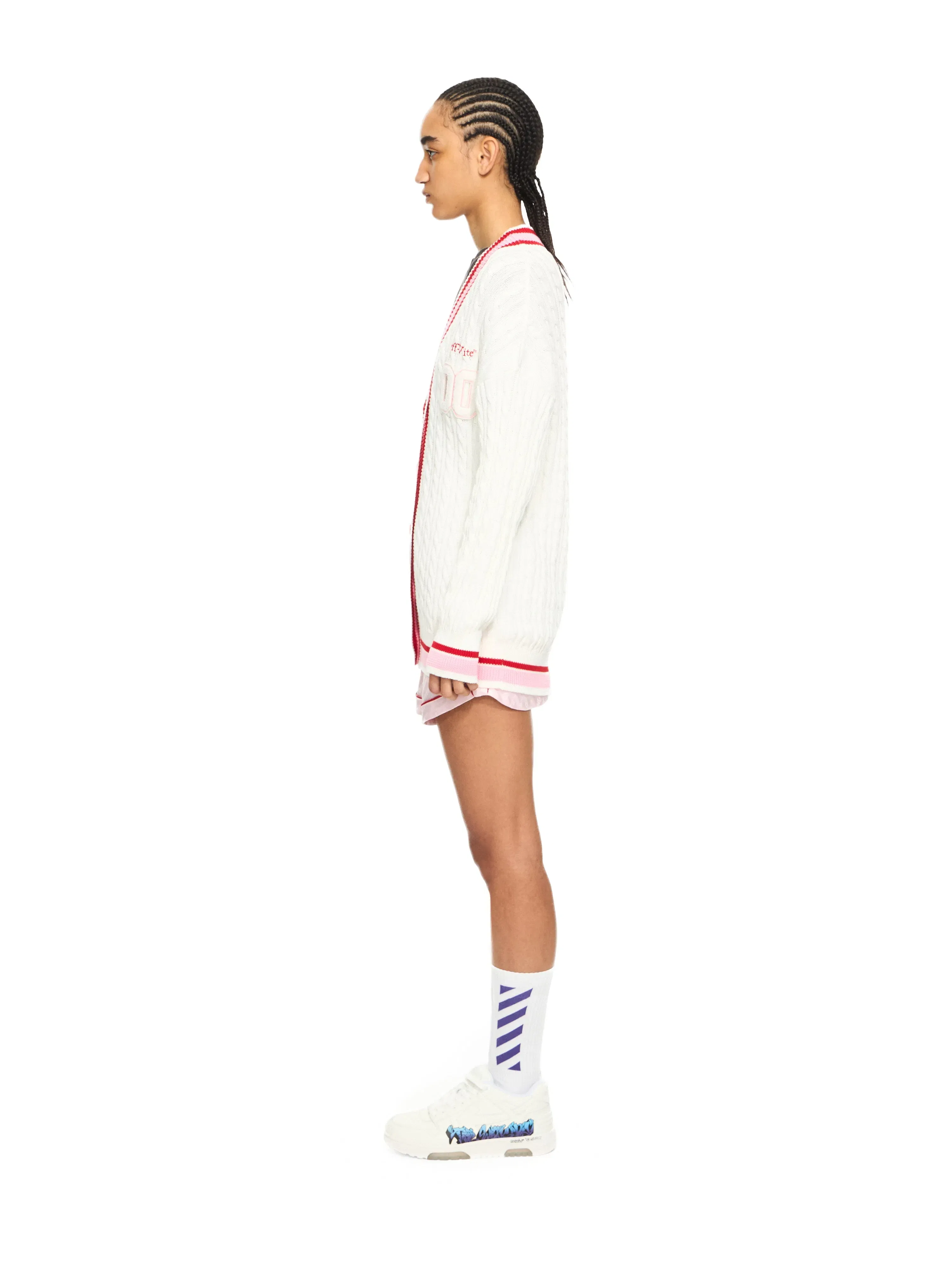 Off White College Patch Cable Cardigan