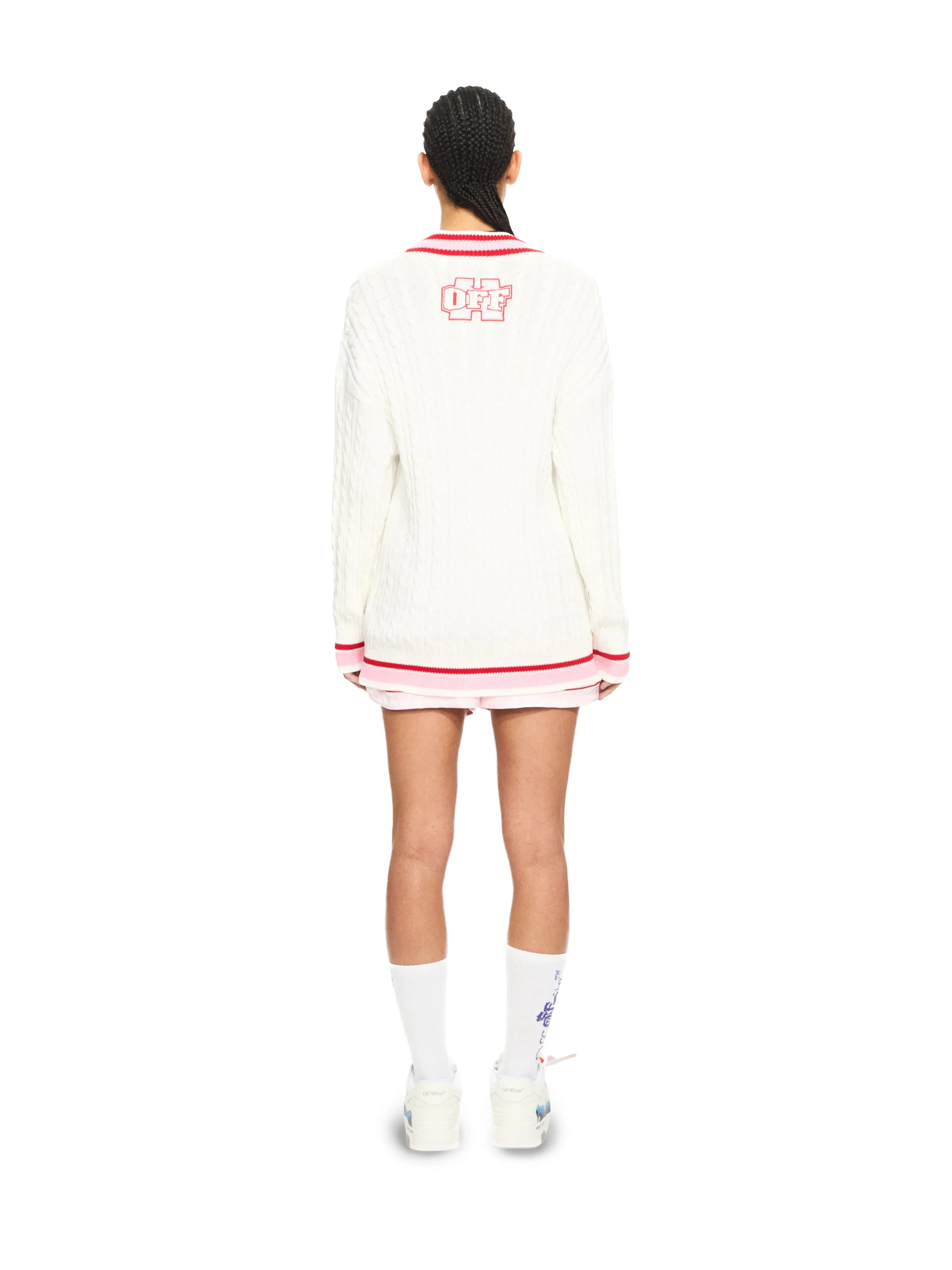 Off White College Patch Cable Cardigan