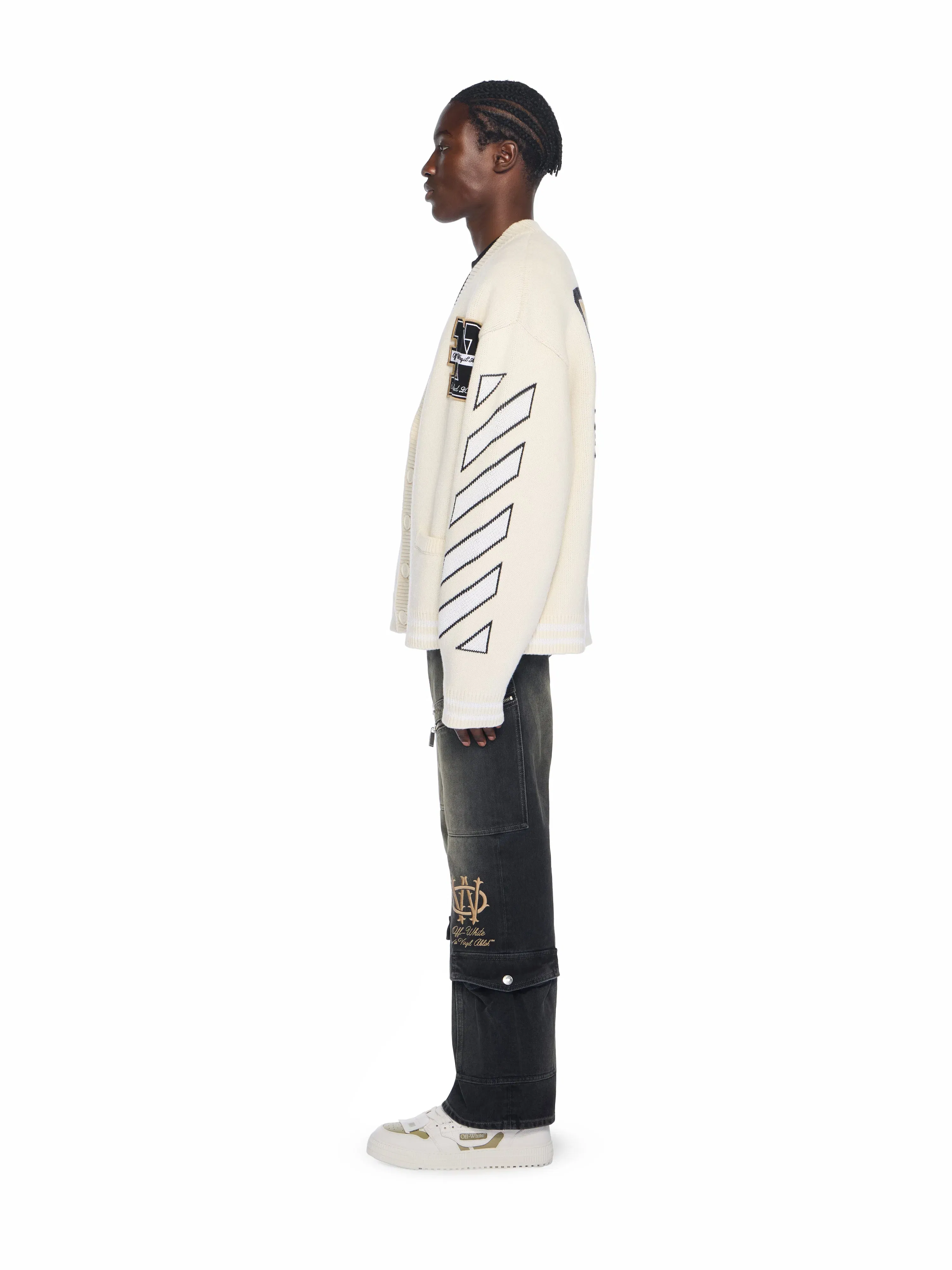 Off White Lion Varsity Knit Cardigan