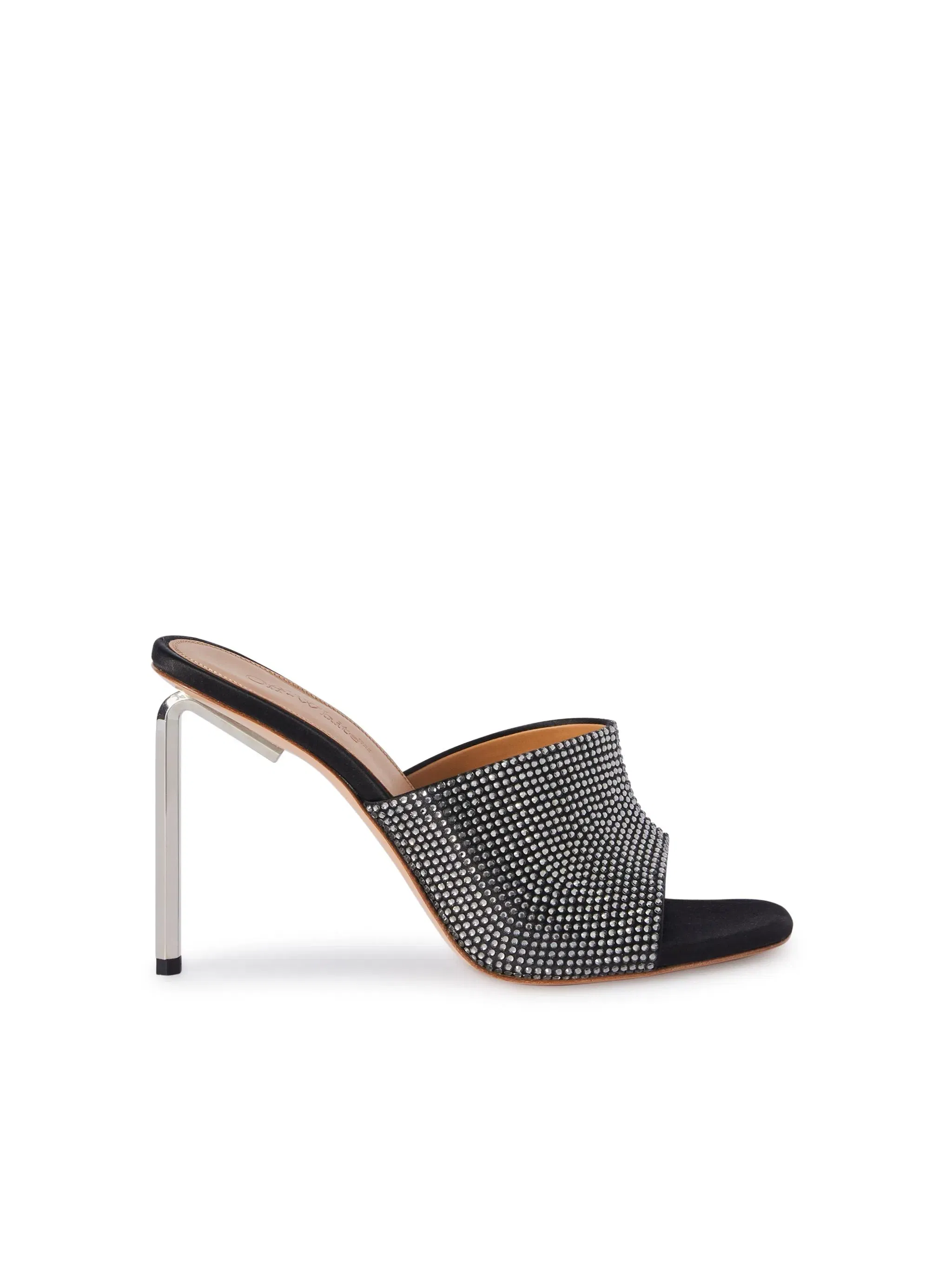 Off White Shiny High Allen Satin Mule