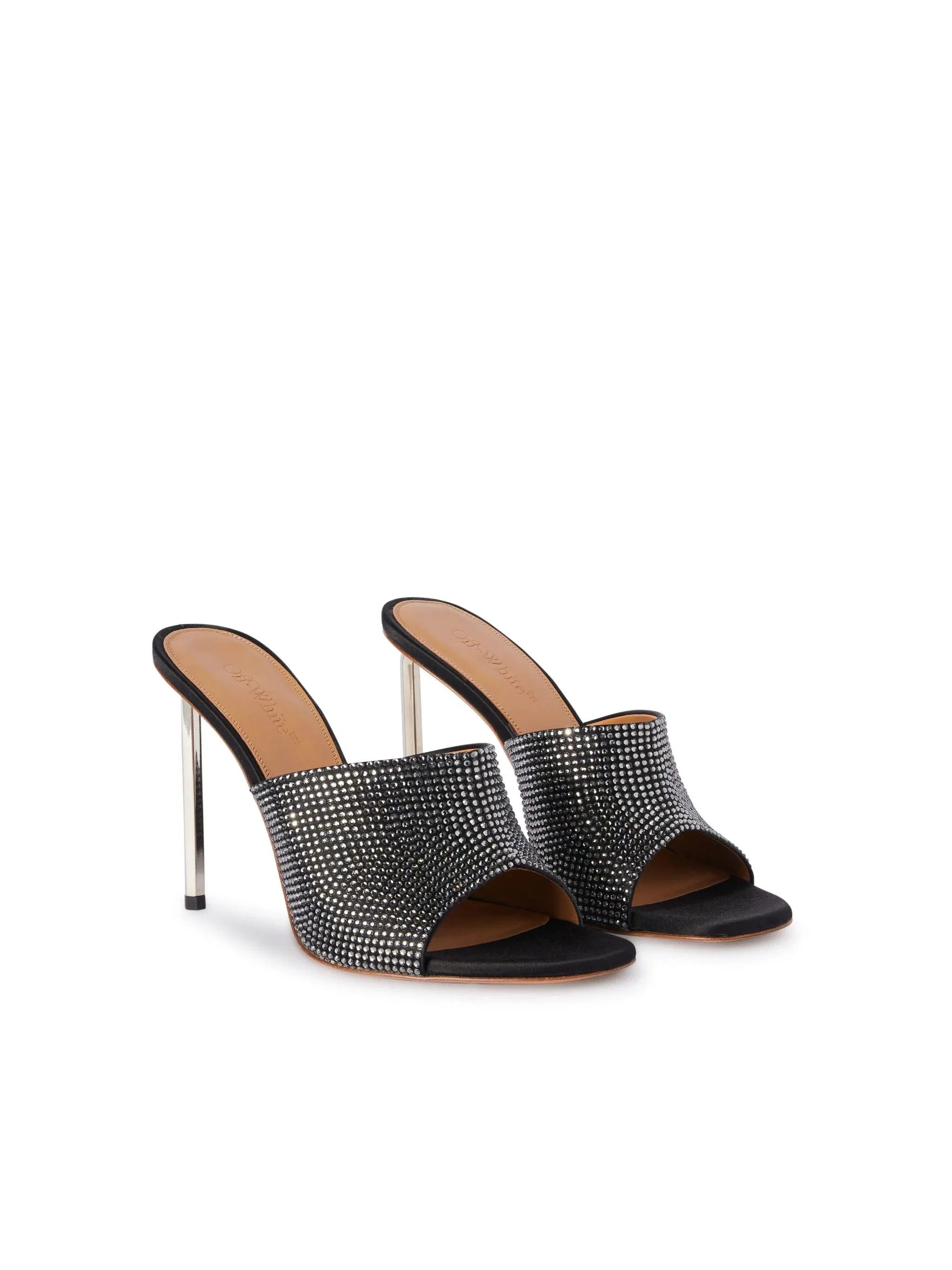 Off White Shiny High Allen Satin Mule