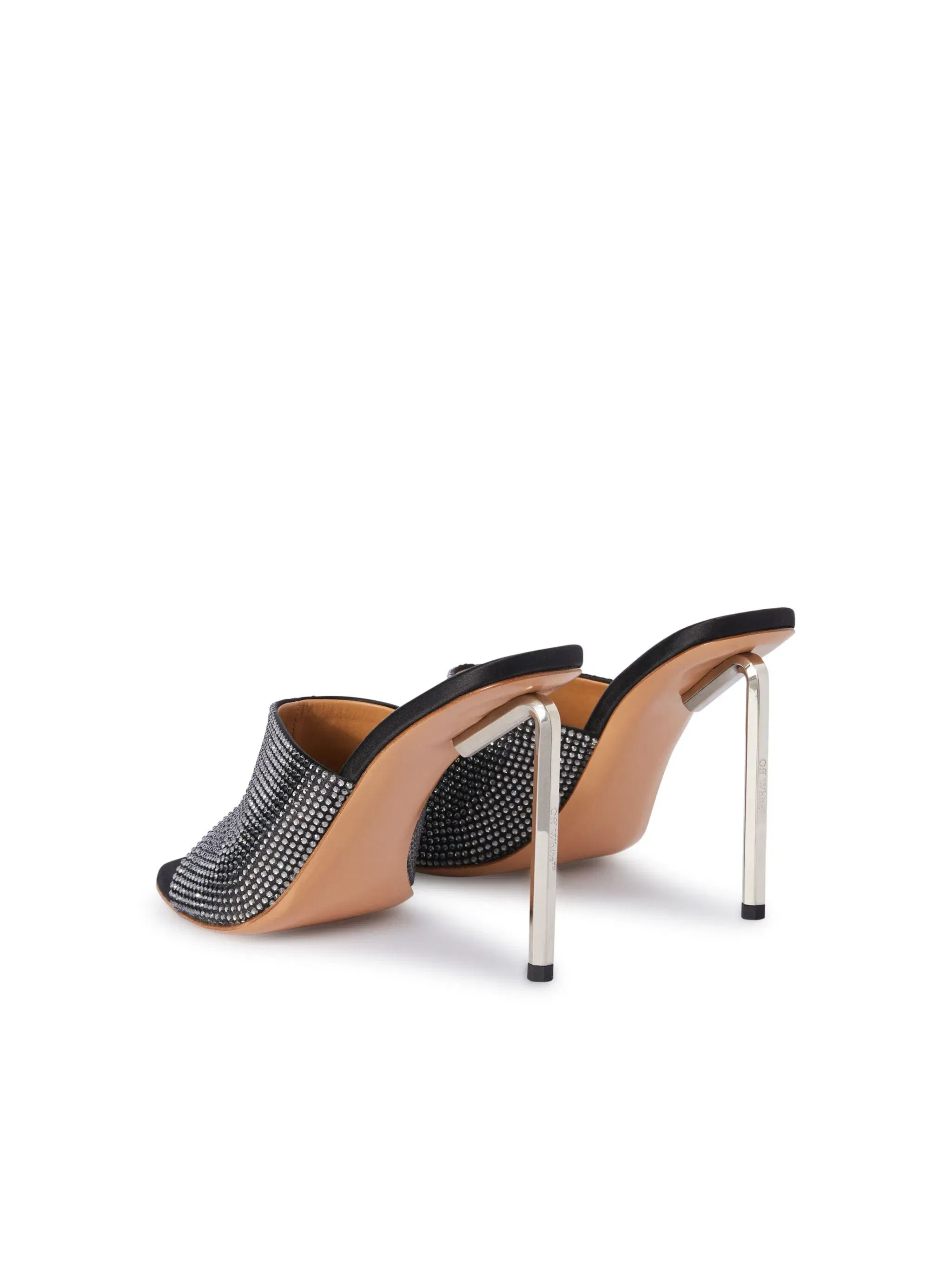 Off White Shiny High Allen Satin Mule