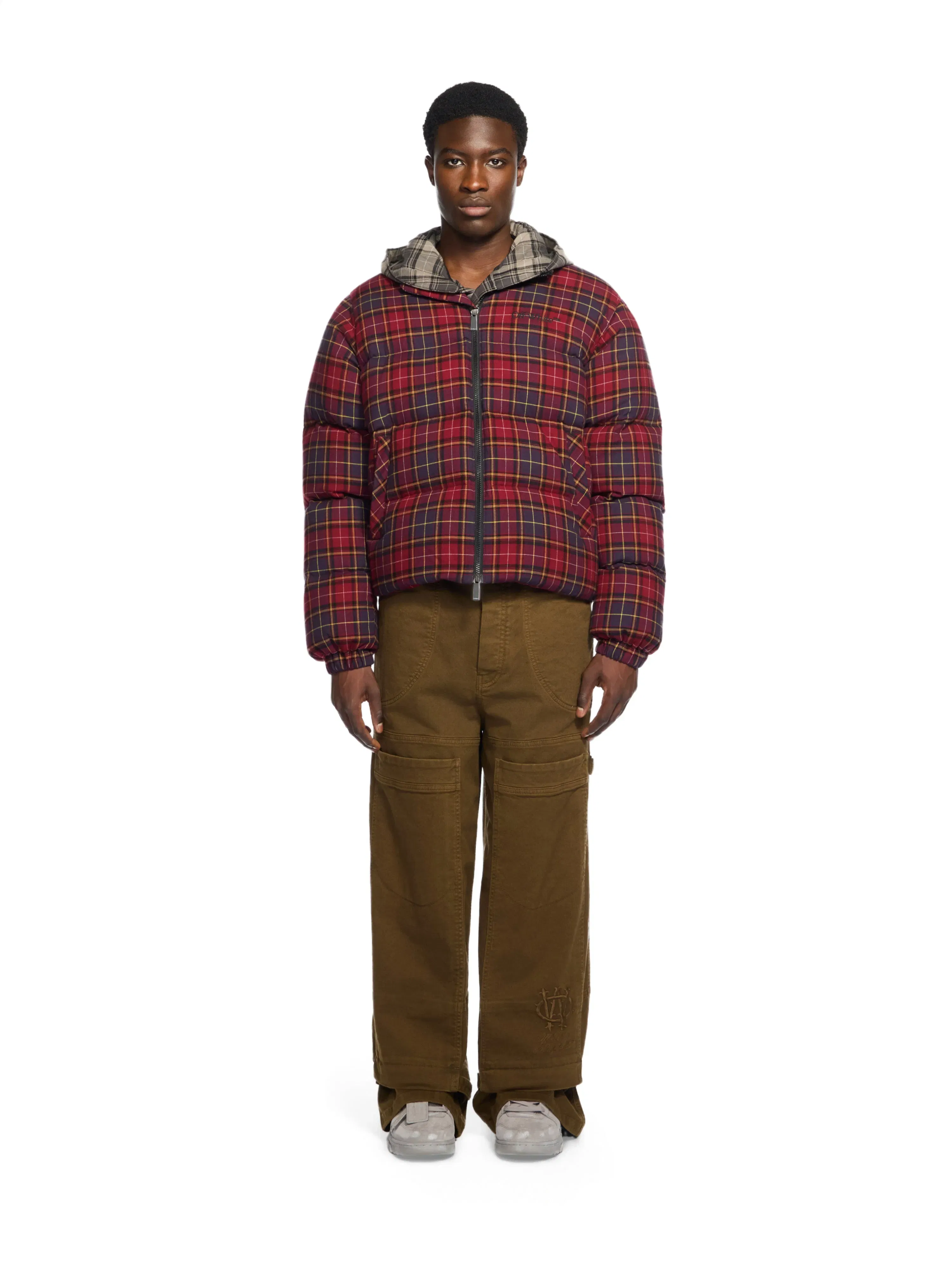 Off White Spray Arrow Check Down Jacket