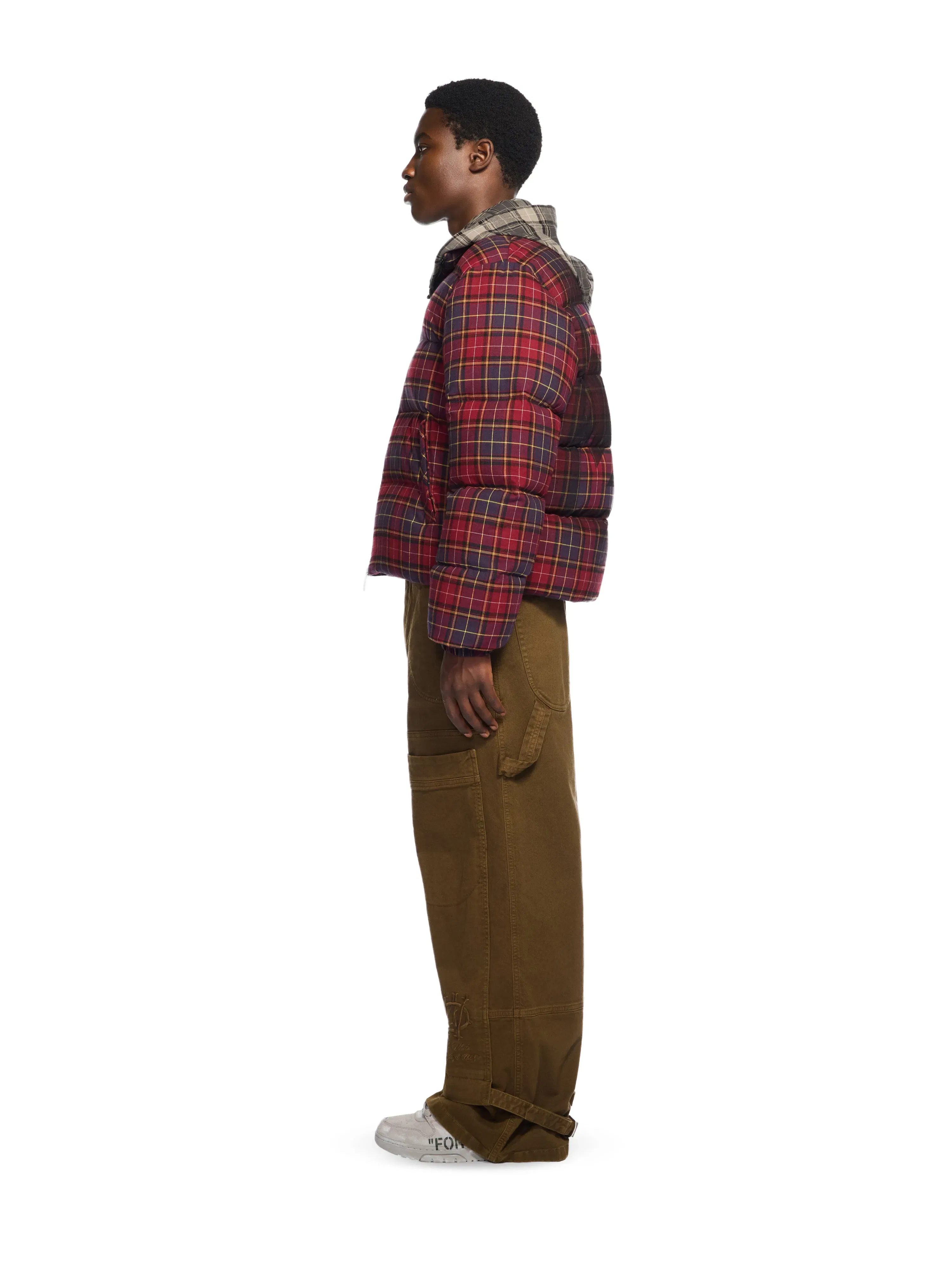 Off White Spray Arrow Check Down Jacket