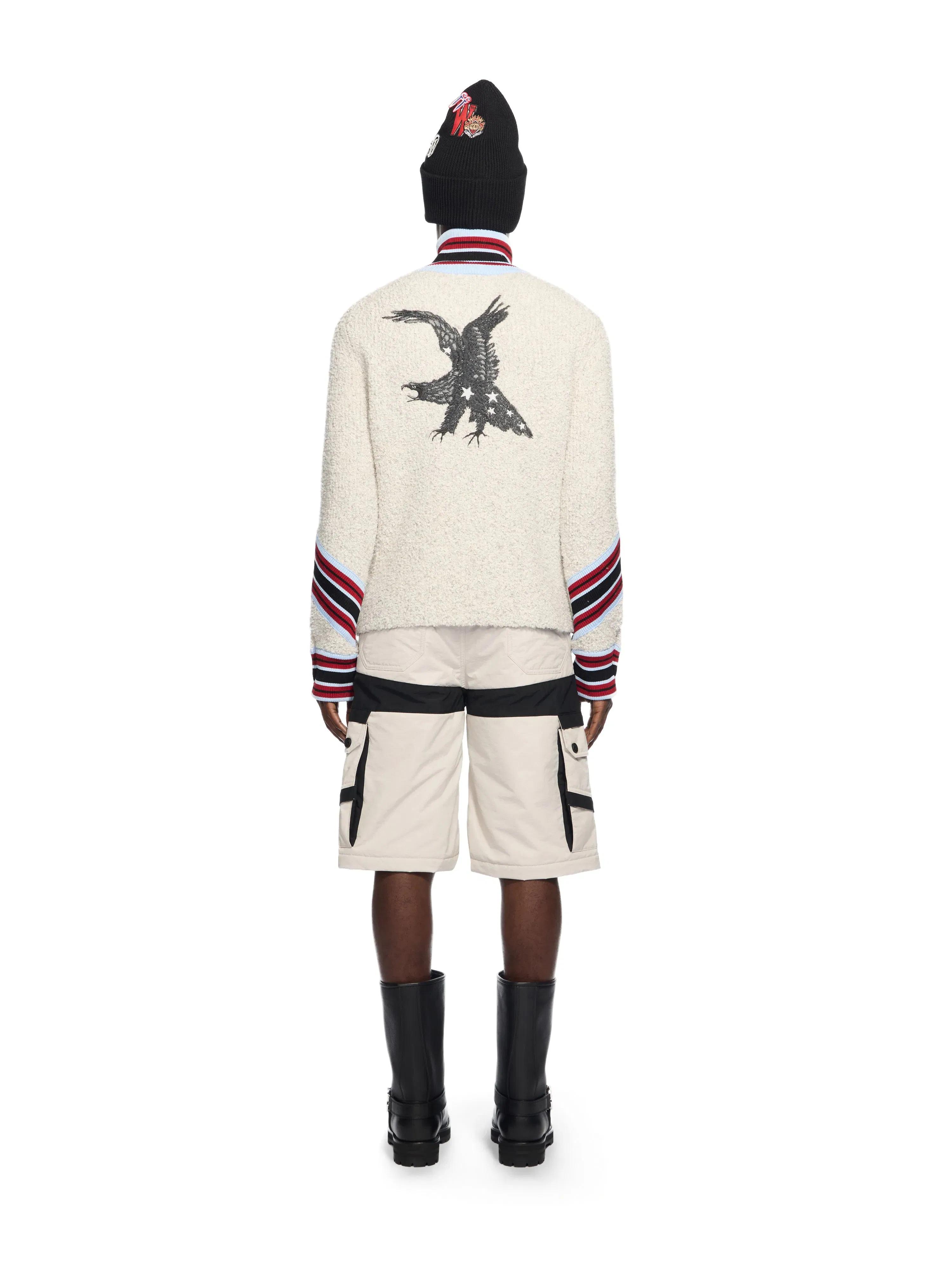 Off White Boucle Zip Cardigan