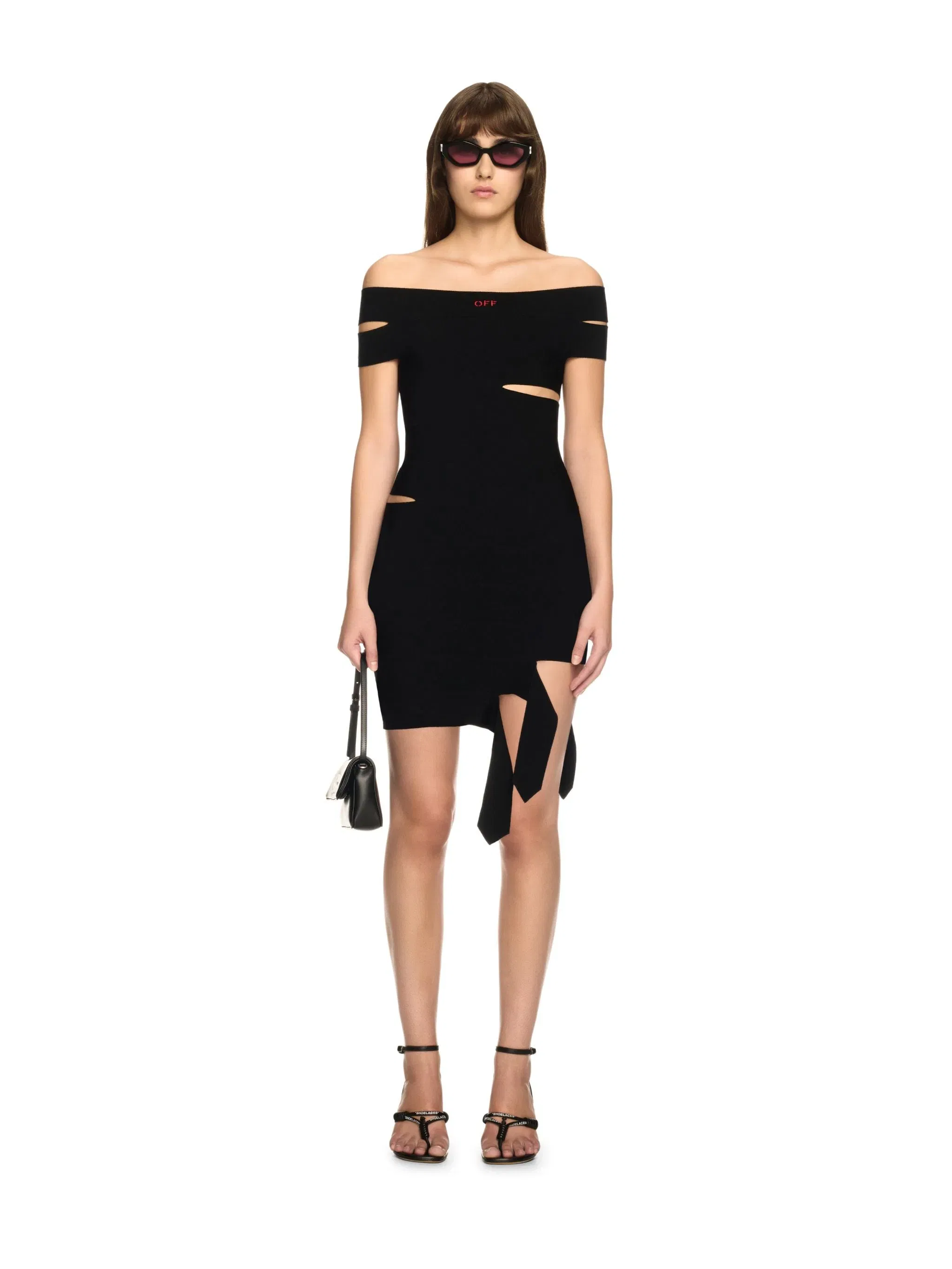 Off White Off Straps Bandeau Mini Dress